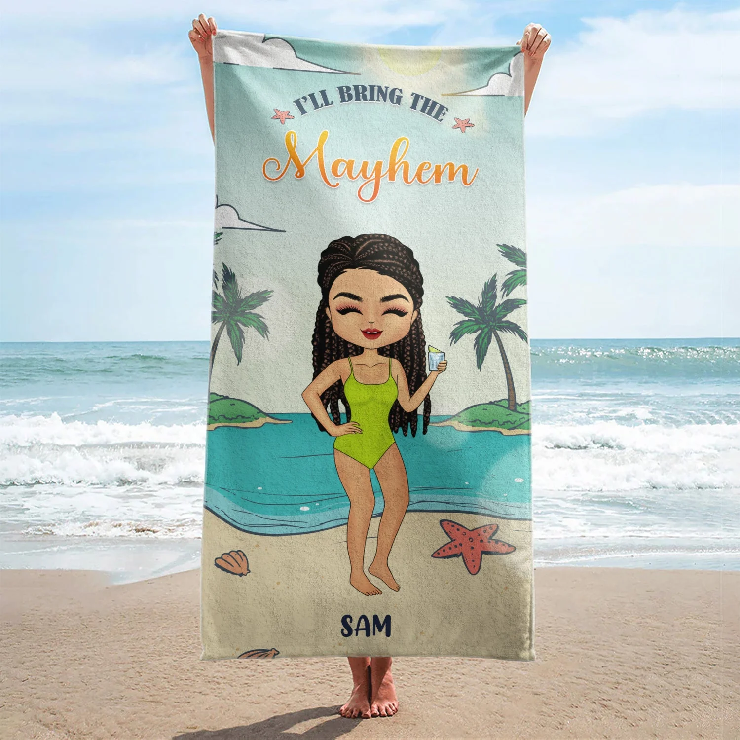 I'll Bring The Alcohol - Summer Gift For Yourself, BFF Besties, Friends, Sisters - Personalized Custom Beach Towel - Image 2
