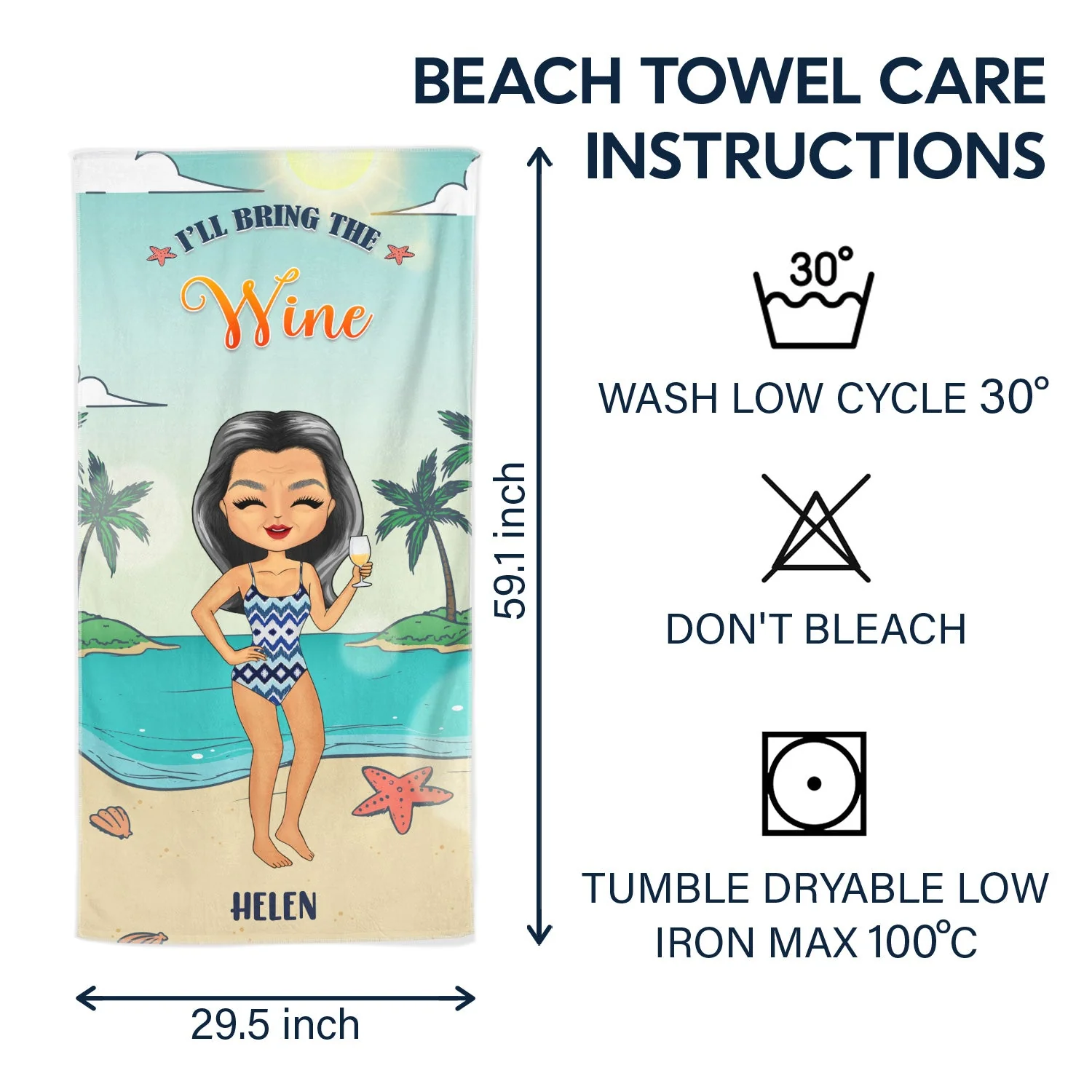 I'll Bring The Alcohol - Summer Gift For Yourself, BFF Besties, Friends, Sisters - Personalized Custom Beach Towel - Image 6