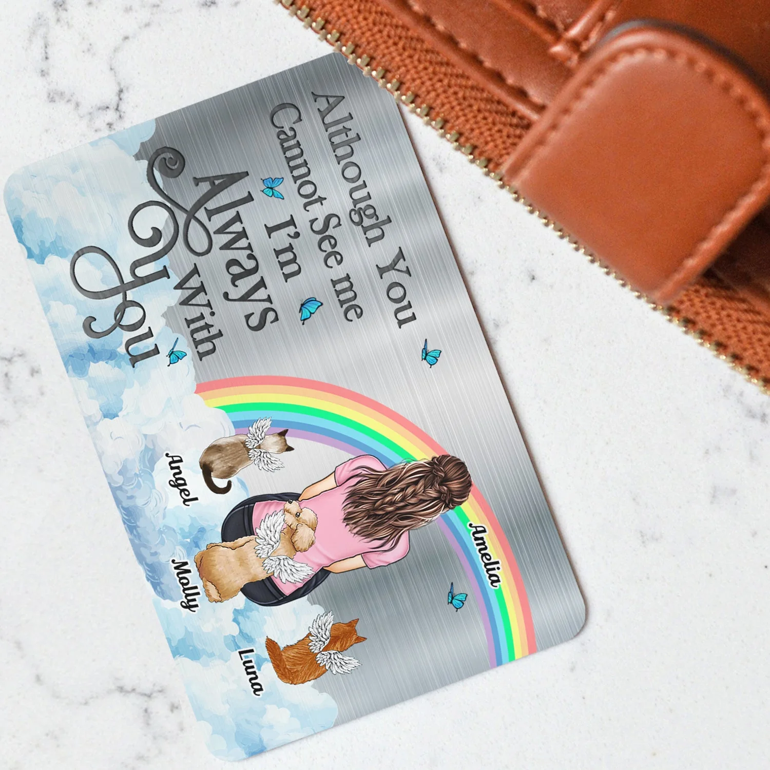 I'll Carry You - Memorial Gift For Dog Lovers, Cat Lovers, Dog Mom, Dog Dad - Personalized Aluminum Wallet Card - Image 3