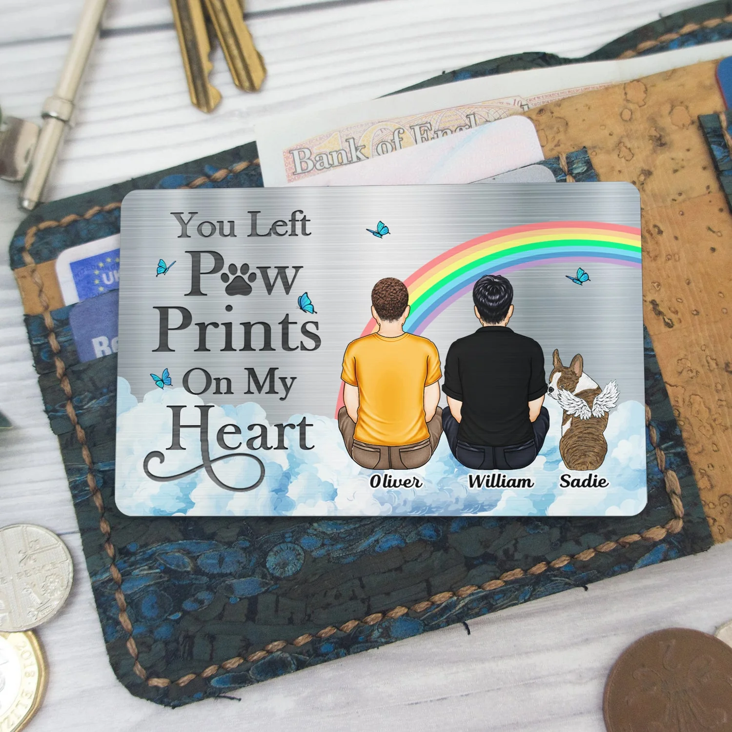 I'll Carry You - Memorial Gift For Dog Lovers, Cat Lovers, Dog Mom, Dog Dad - Personalized Aluminum Wallet Card - Image 4