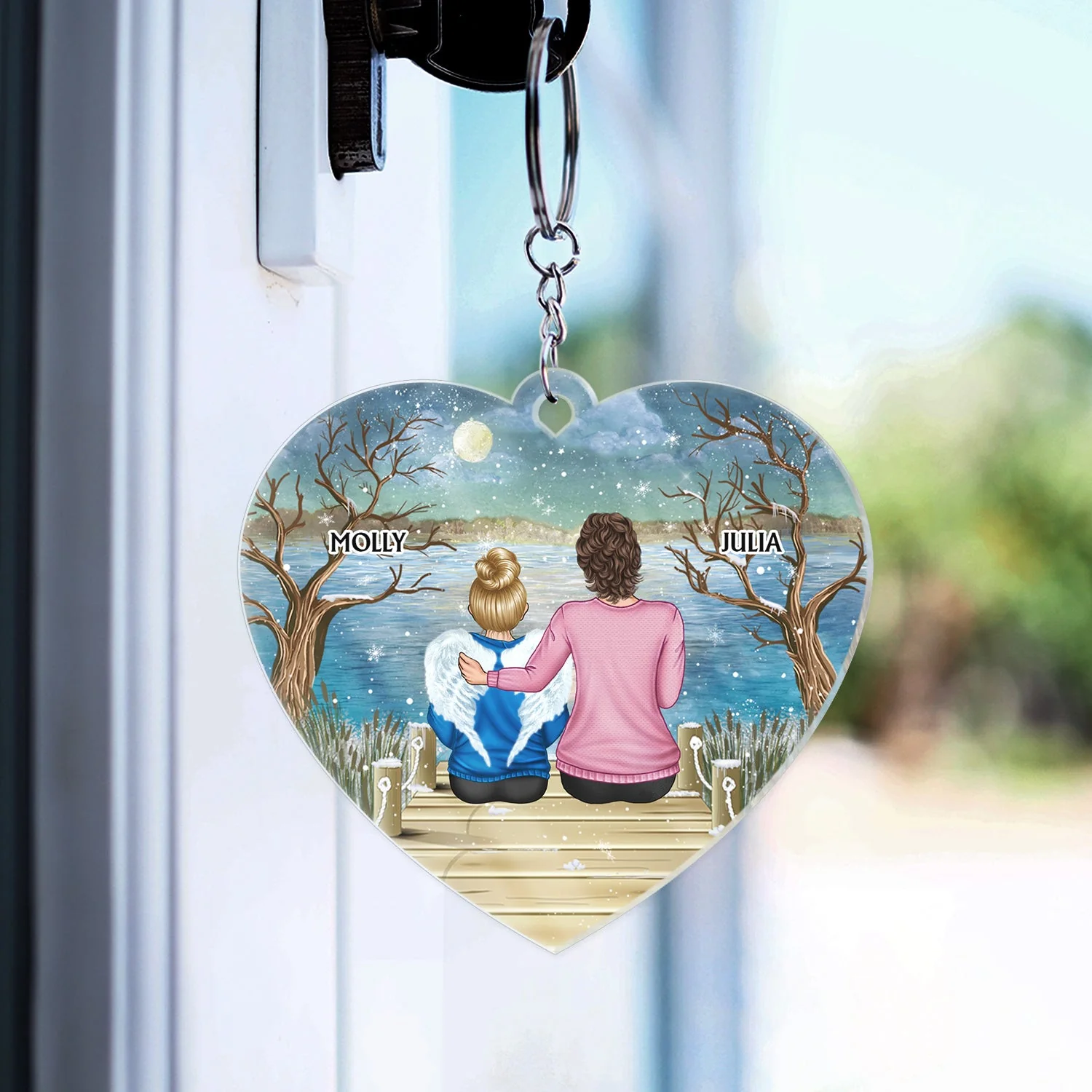 I'll Hold You In My Heart Until I Can Hold You In Heaven - Memorial Gift For Mother, Father, Daughter, Son, Grandpa, Grandma - Personalized Custom Acrylic Keychain - Image 3