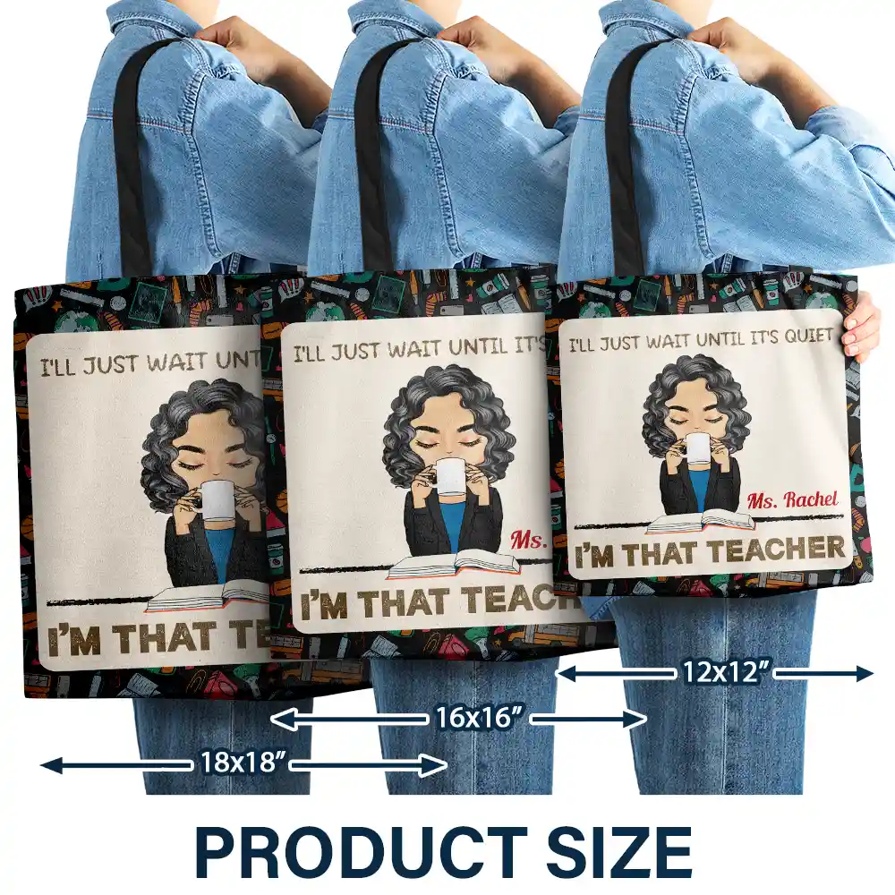 I'll Just Wait Until It's Quiet - Personalized Tote Bag - Image 4