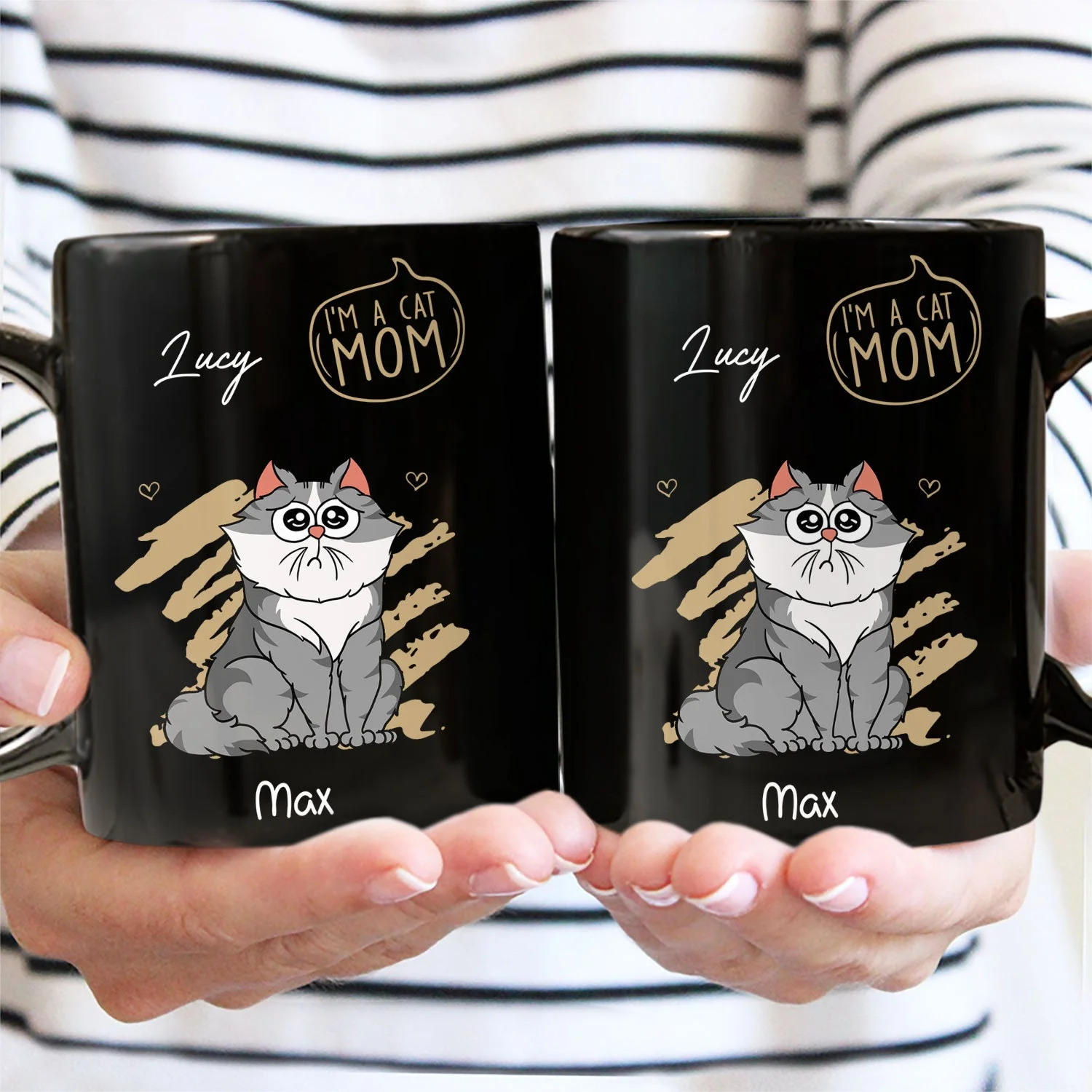 I'm A Cat Person - Gift For Cat Lovers, Cat Mom, Cat Dad - Personalized Black Mug - Image 2