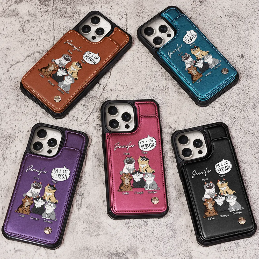 I'm A Cat Person - Personalized Leather Flip Wallet Phone Case - Image 3