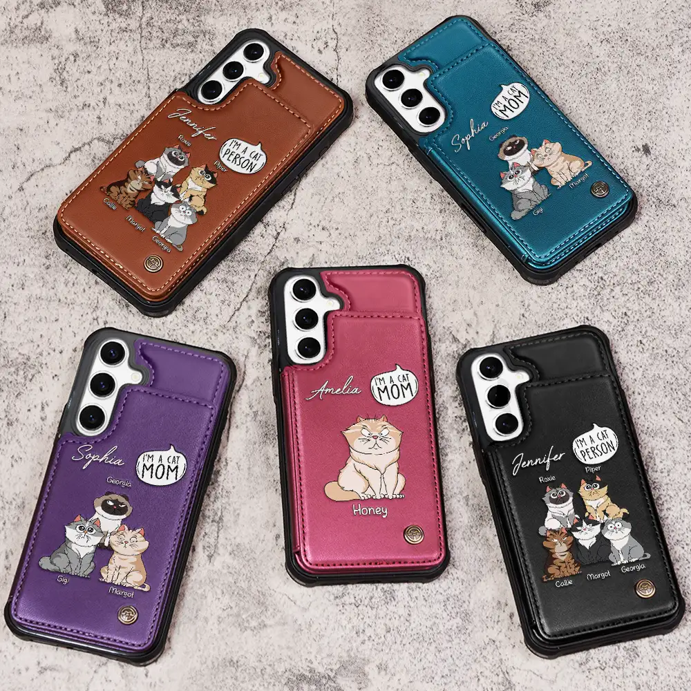 I'm A Cat Person - Personalized Leather Flip Wallet Phone Case - Image 3
