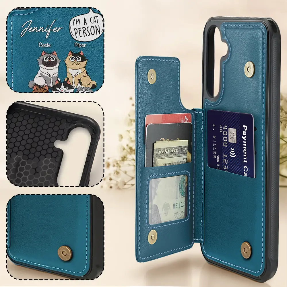 I'm A Cat Person - Personalized Leather Flip Wallet Phone Case - Image 4