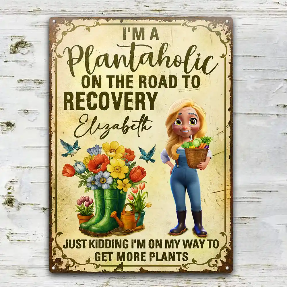 I'm A Plantaholic On The Road To Recovery - Personalized Classic Metal Signs - Image 2