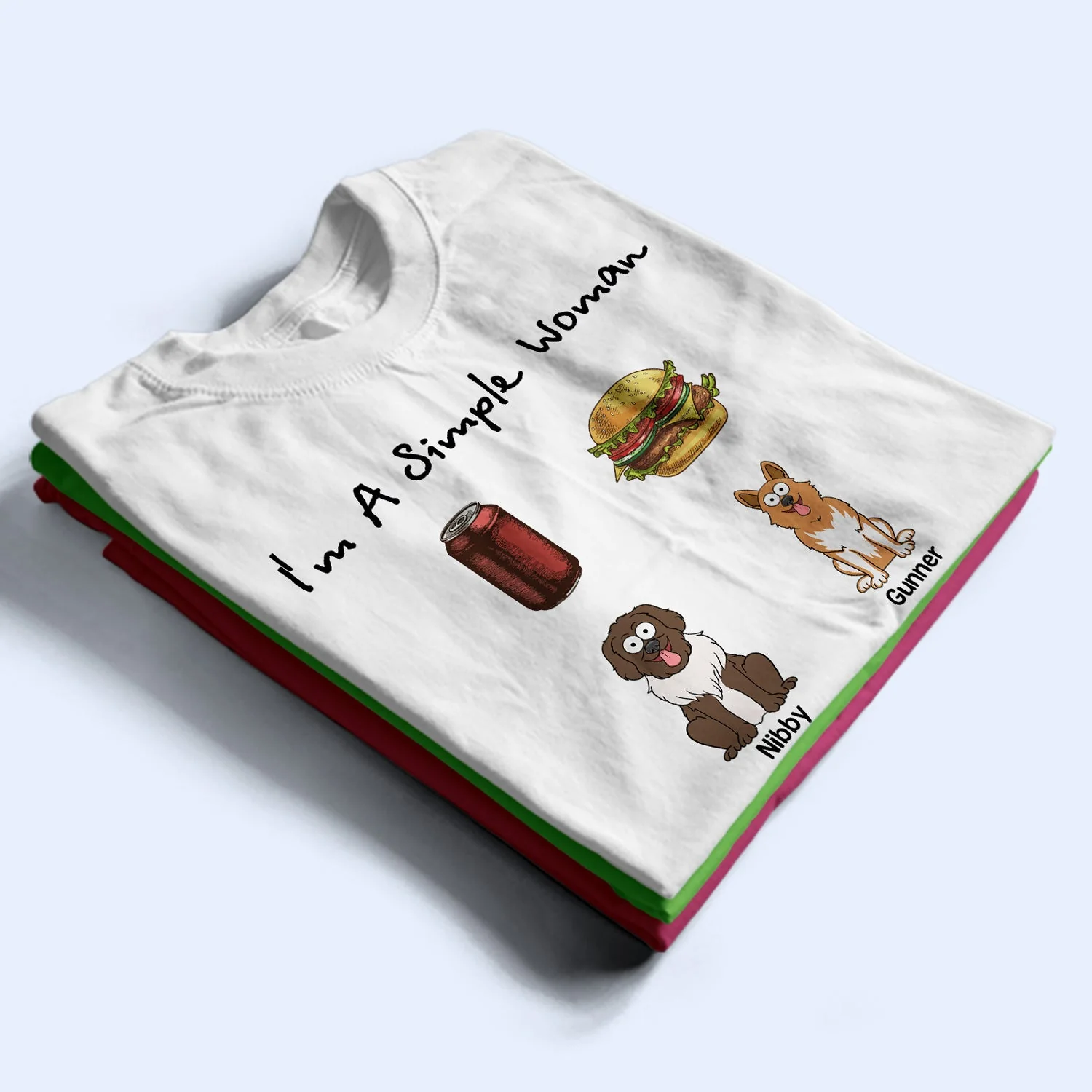 I'm A Simple Woman Funny Cartoon Dog - Gift For Dog Lovers - Personalized T Shirt - Image 2