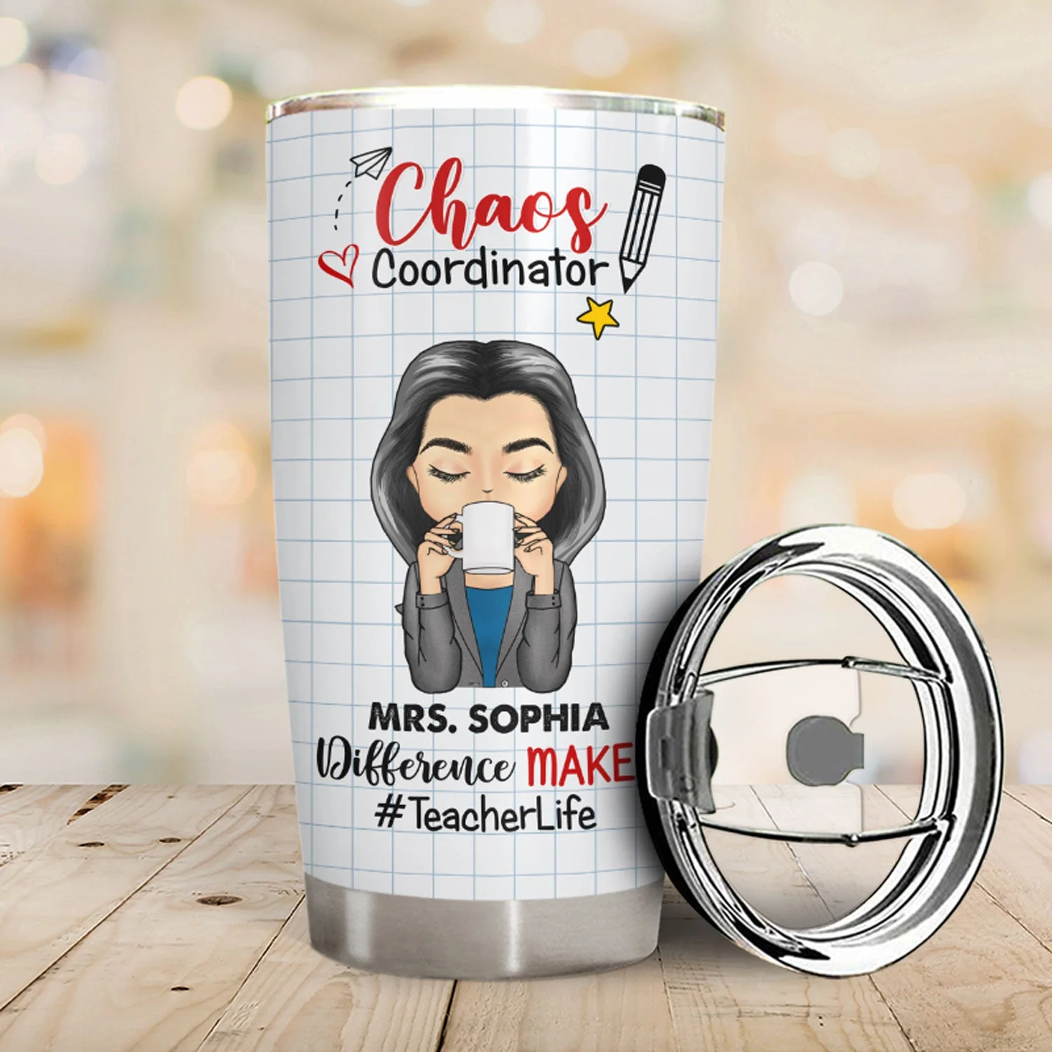 I'm A Teacher What's Your Superpower - Gift For Teachers - Personalized Custom Tumbler - Image 2