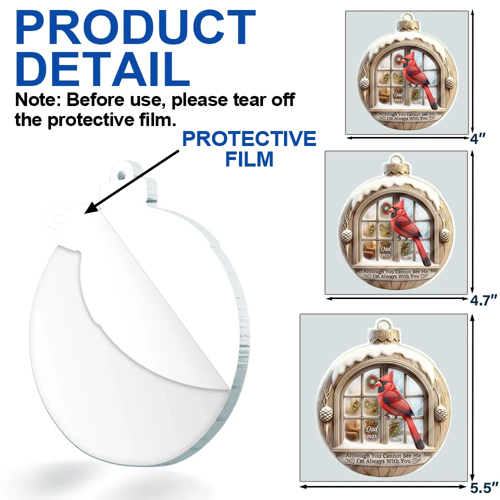 I'm Always With You 3D Effect - Personalized Custom Shaped Acrylic Ornament - Image 6