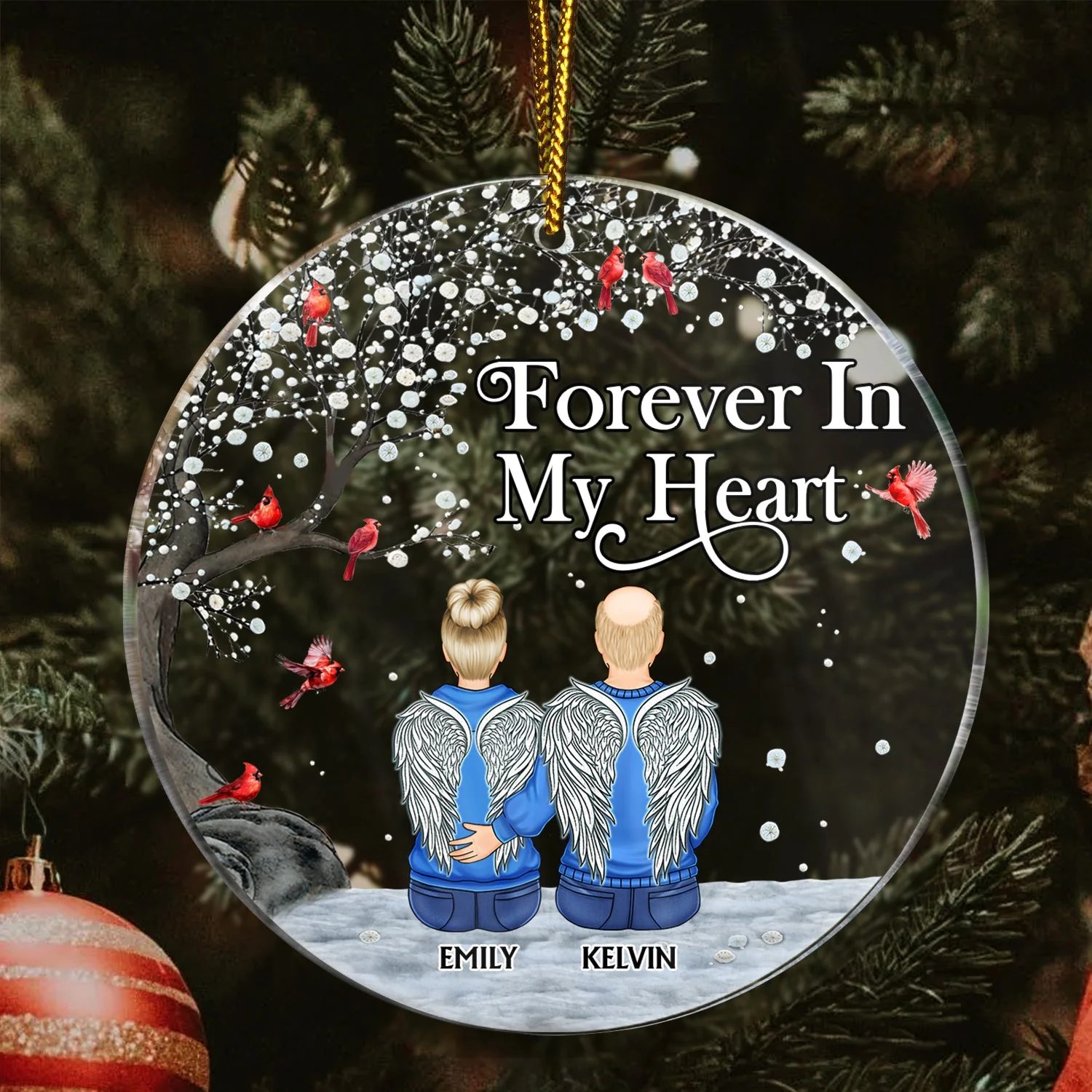 I'm Always With You - Christmas, Memorial Gift For Family, Friends - Personalized Circle Acrylic Ornament - Image 3