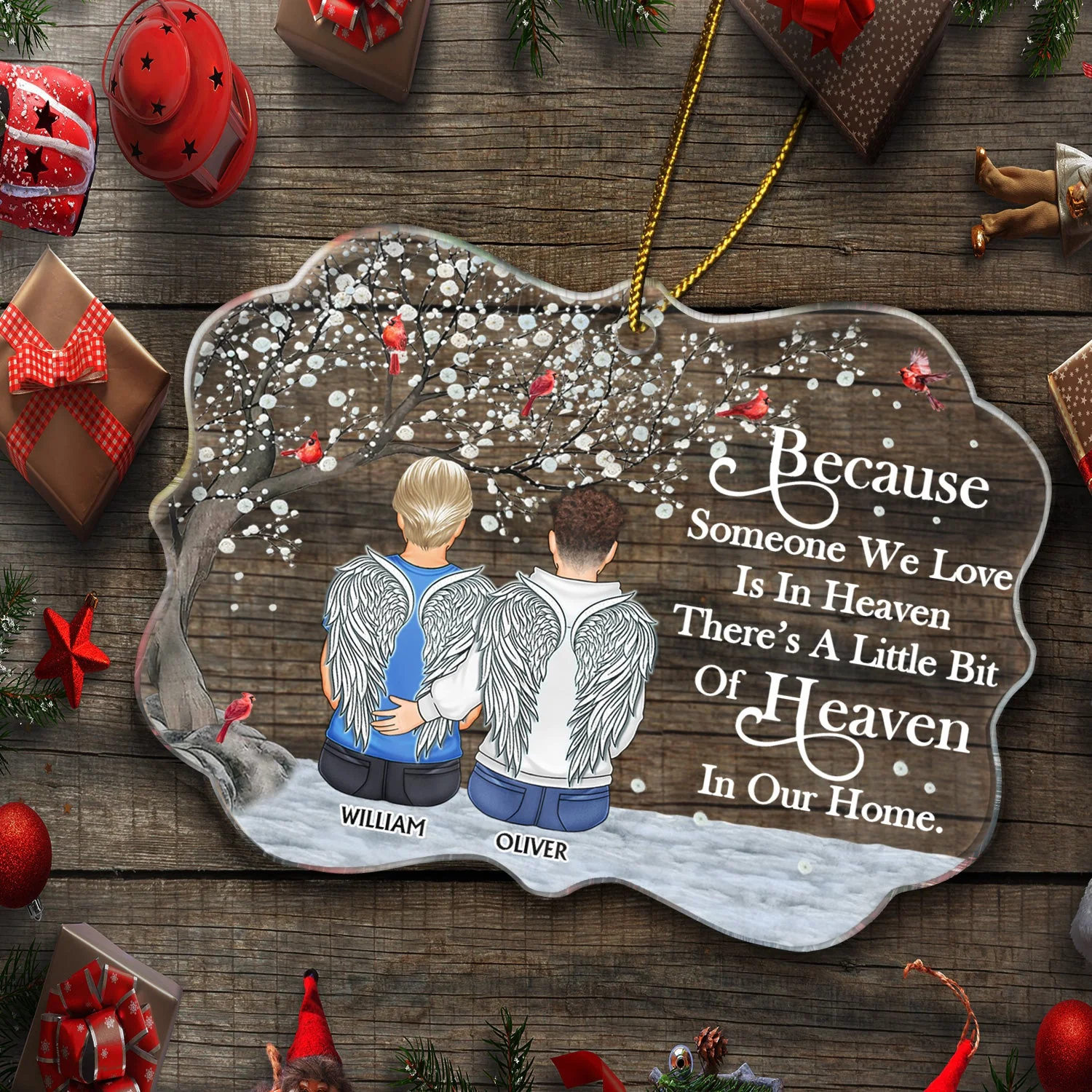 I'm Always With You - Christmas, Memorial Gift For Family, Friends - Personalized Medallion Acrylic Ornament - Image 5