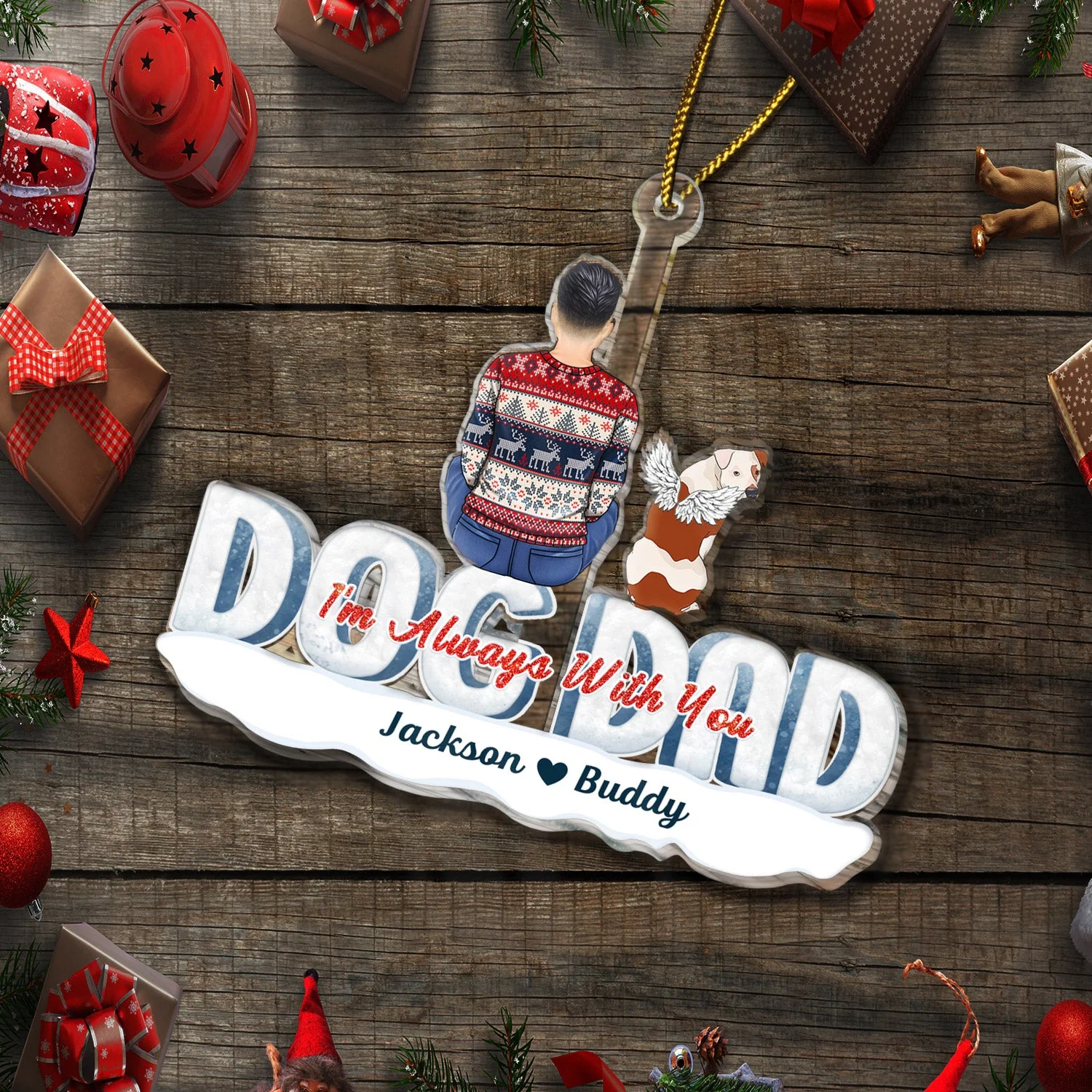 I'm Always With You - Christmas Memorial Gift For Pet Lovers, Dog Mom, Dog Dad, Cat Mom, Cat Dad - Personalized Cutout Acrylic Ornament - Image 6