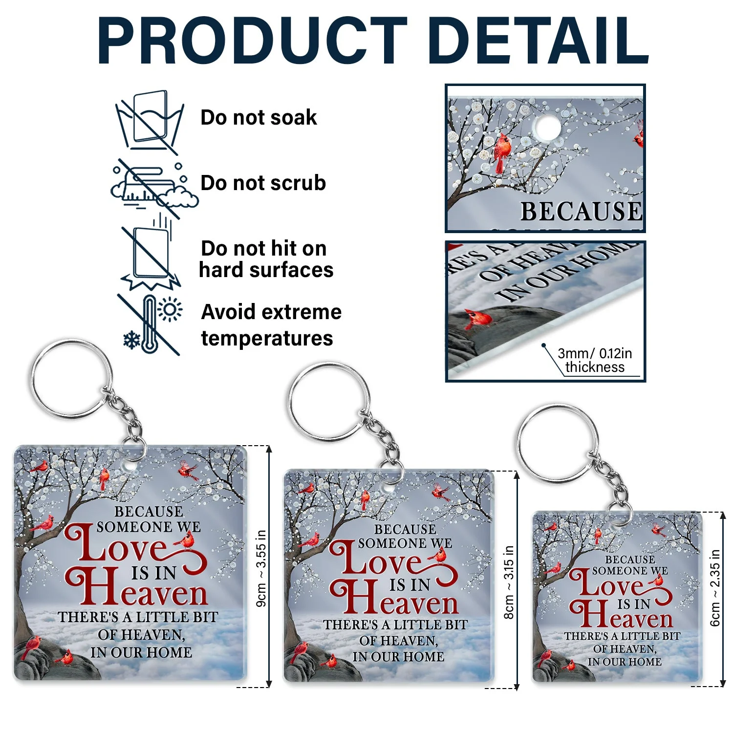 I'm Always With You - Memorial Gift For Family, Friends, Siblings - Personalized Acrylic Keychain - Image 5