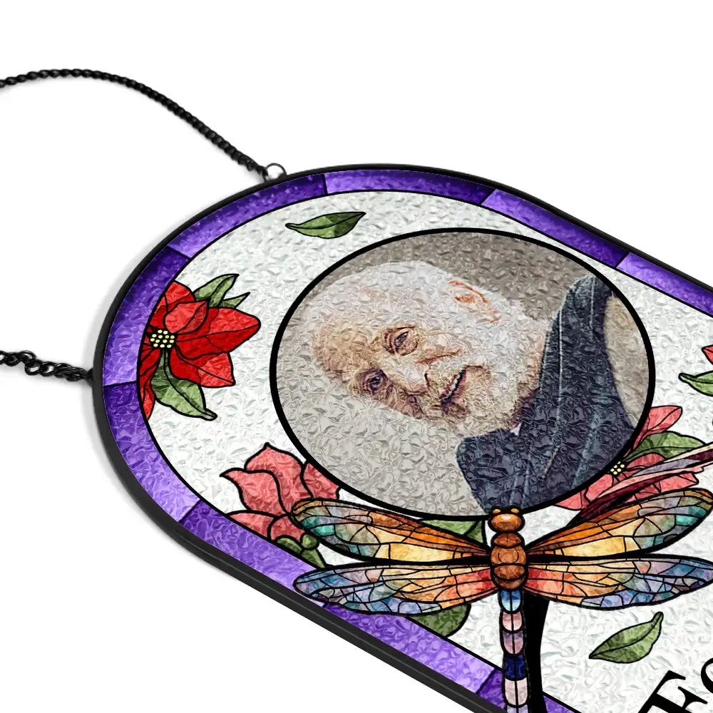 I'm Always With You Memorial - Personalized Rounded Rectangle Stained Glass Suncatcher - Image 2