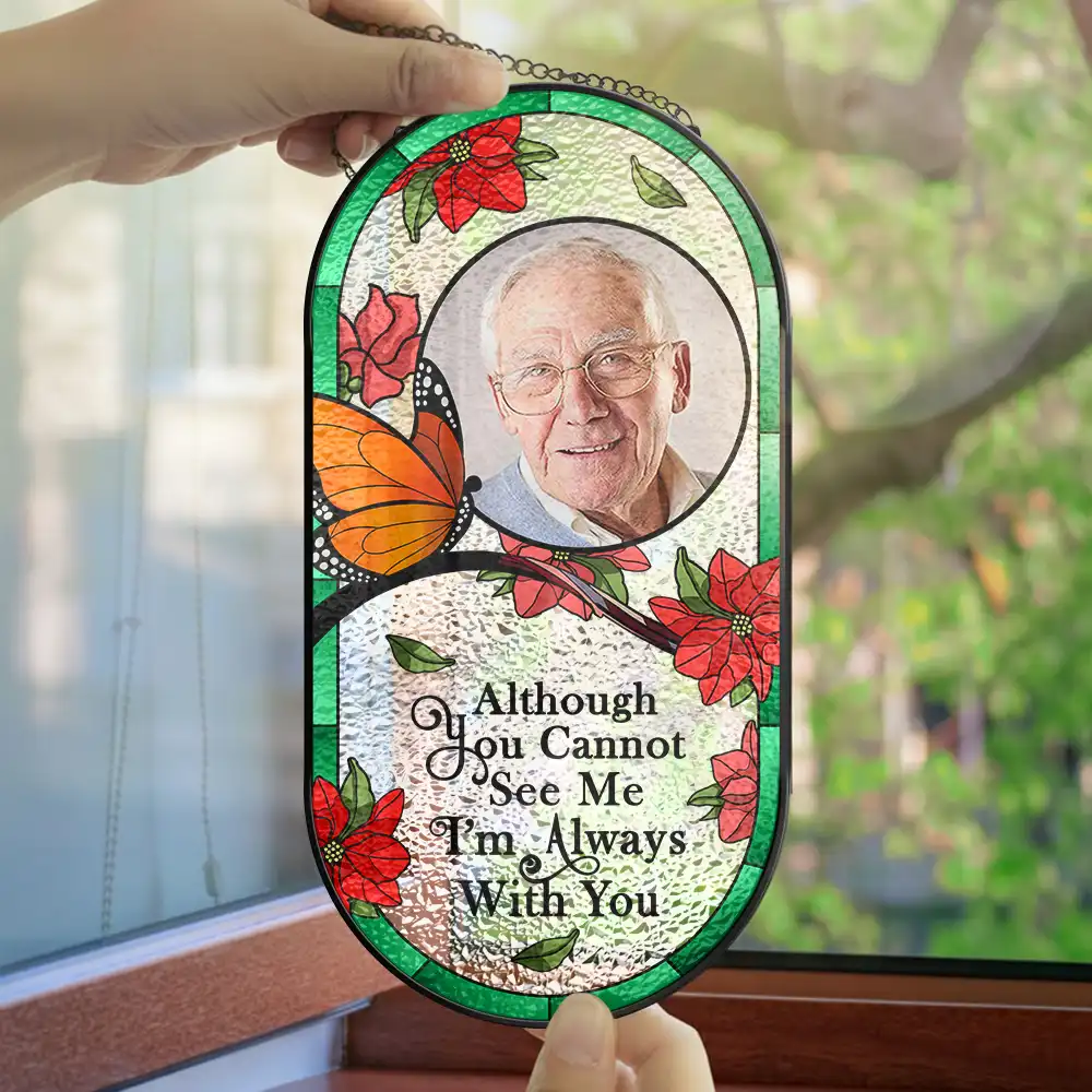 I'm Always With You Memorial - Personalized Rounded Rectangle Stained Glass Suncatcher - Image 4