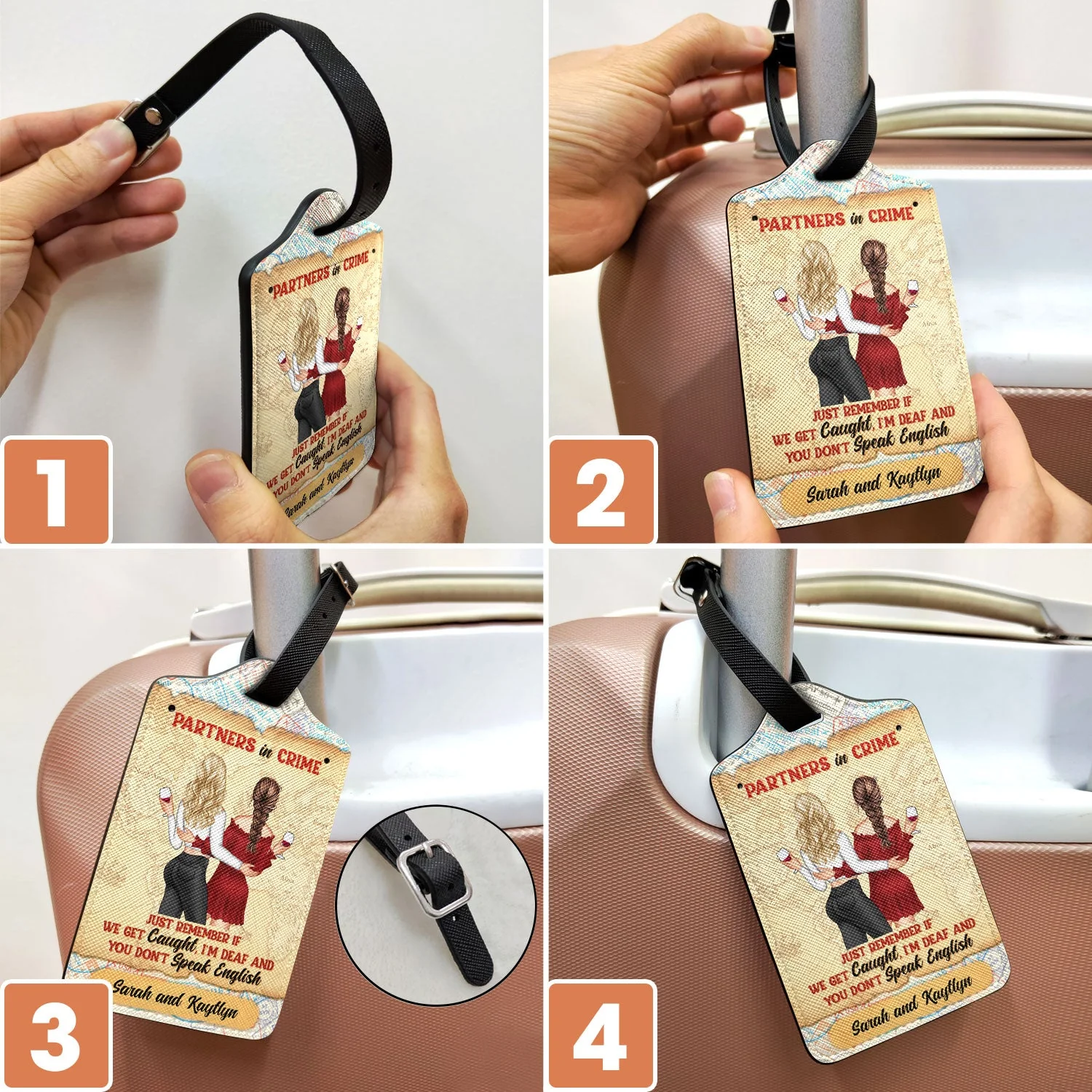 I'm Deaf And You Don't Speak - Gift For Besties - Personalized Luggage Tag - Image 6