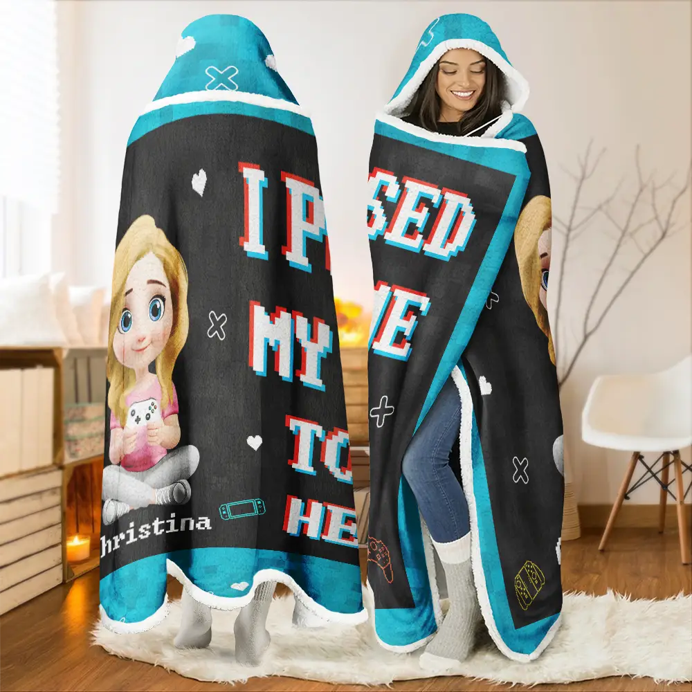 I'm Gaming Do Not Disturb - Personalized Wearable Hooded Blanket - Image 2