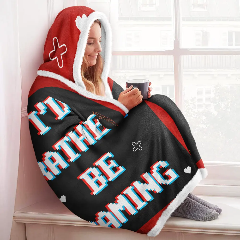 I'm Gaming Do Not Disturb - Personalized Wearable Hooded Blanket - Image 3