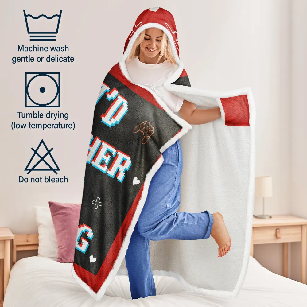 I'm Gaming Do Not Disturb - Personalized Wearable Hooded Blanket - Image 5