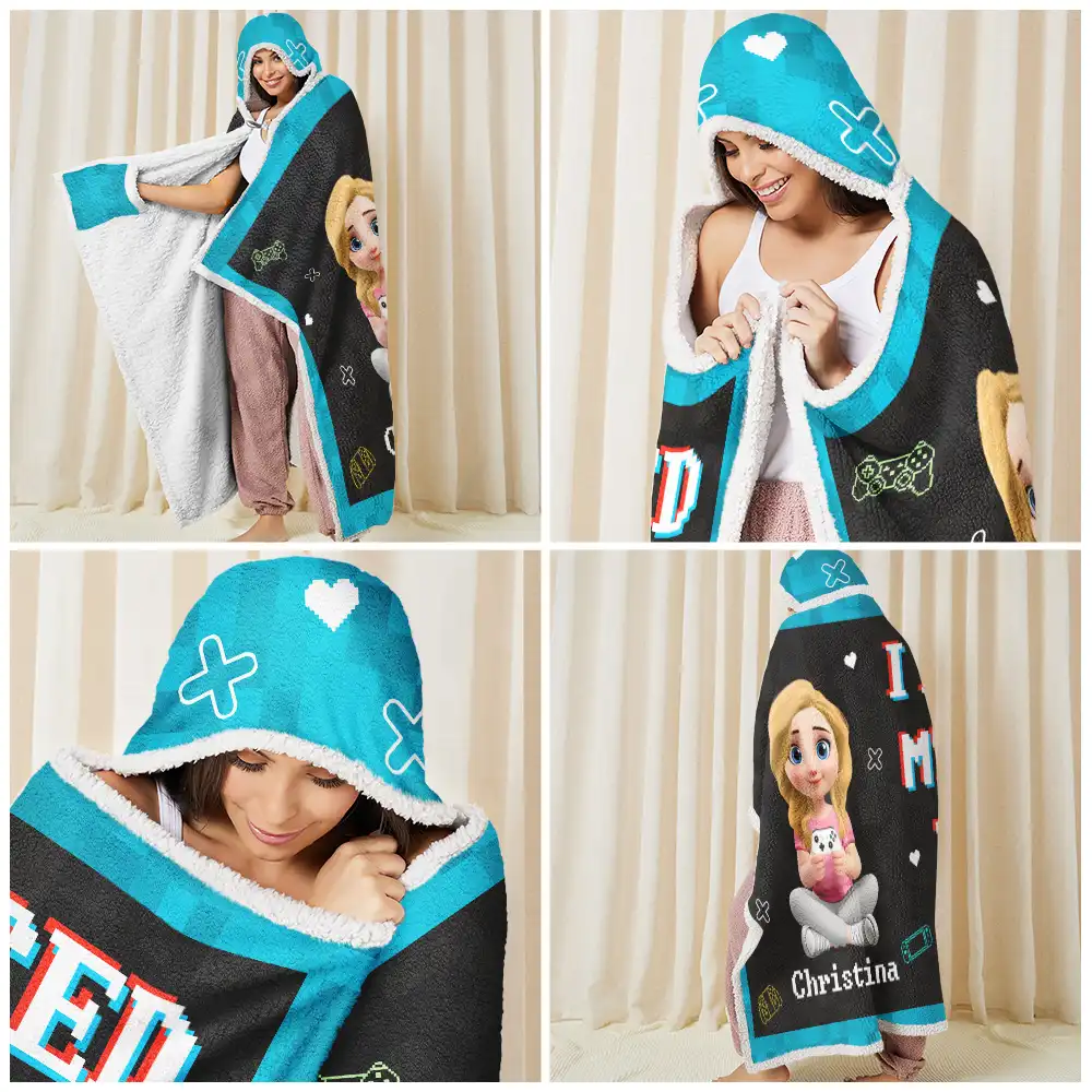 I'm Gaming Do Not Disturb - Personalized Wearable Hooded Blanket - Image 6