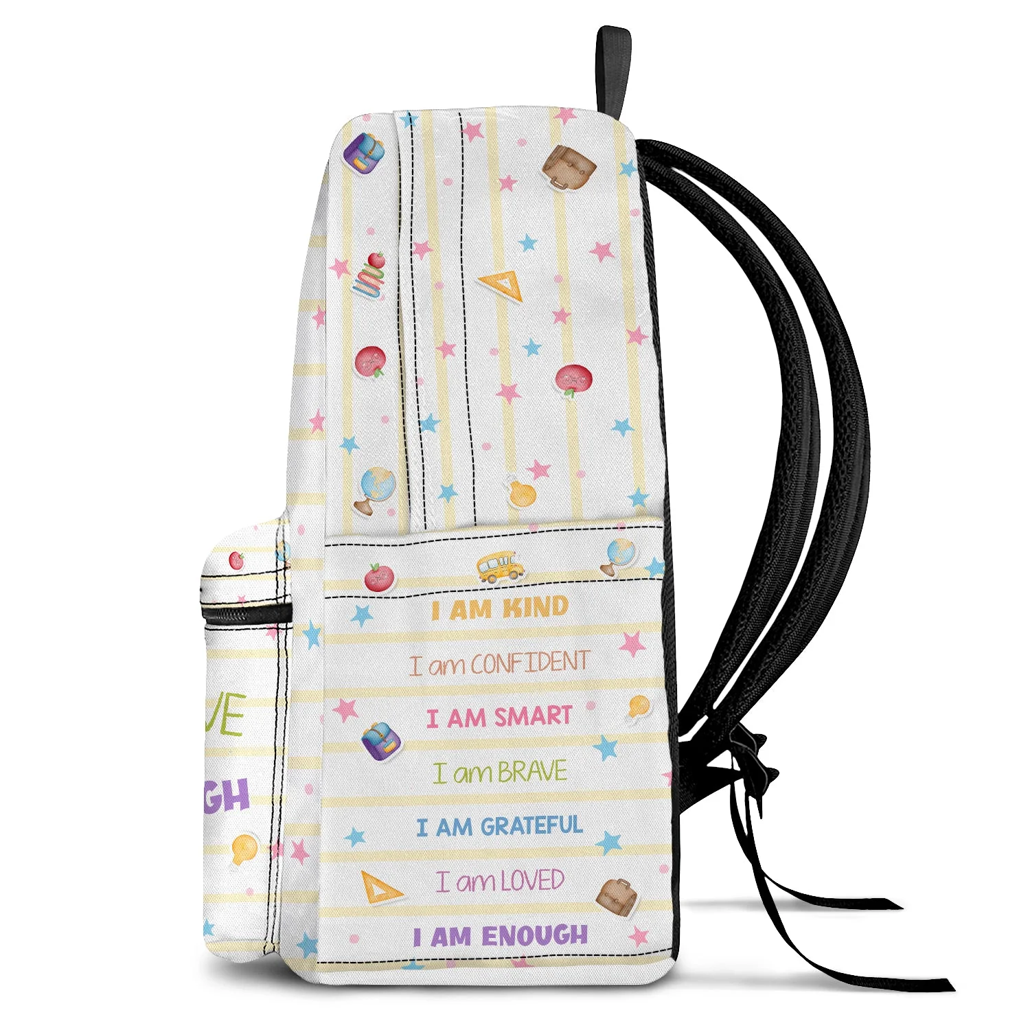 I'm Kind Smart Brave Confident - Gift For Kids, Back To School Gift - Personalized Canvas Backpack - Image 3