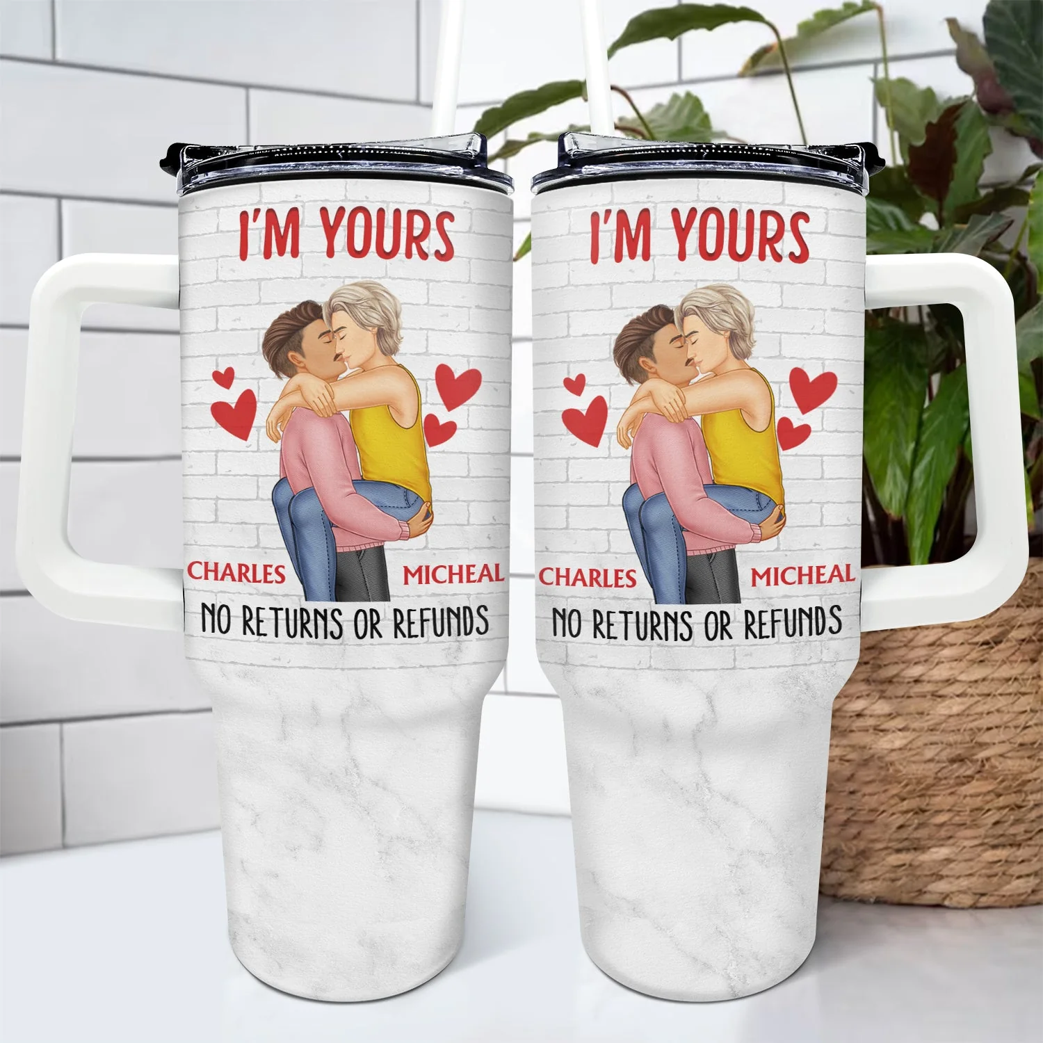 I'm Your No Returns Or Refunds - Gift For Couples - Personalized 40oz Tumbler With Straw - Image 4
