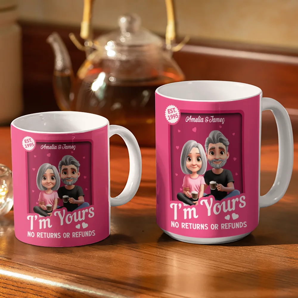 I'm Yours No Returns Or Refunds Toy Box Couple - Personalized White Edge-to-Edge Mug - Image 3