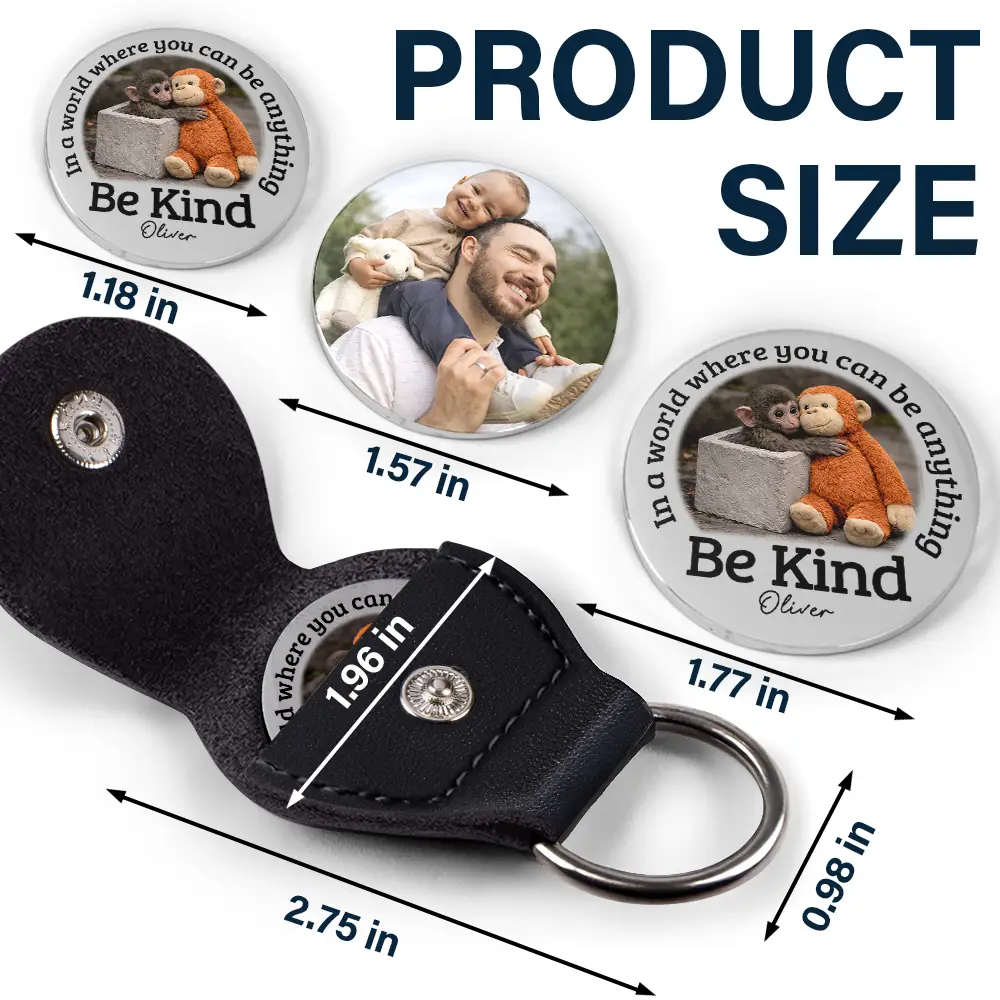 In A World Where You Can Be Anything Be Kind - Personalized Leather Pocket Hug - Image 5
