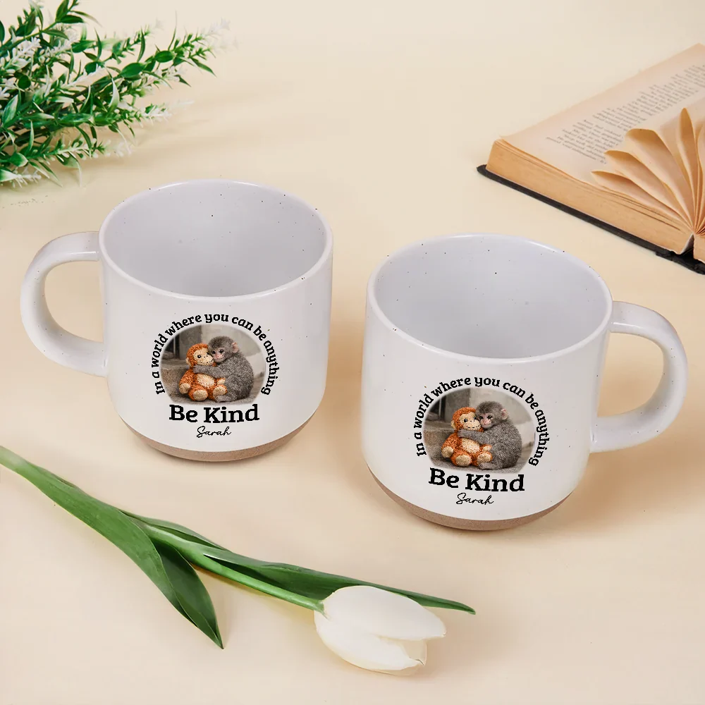 In A World Where You Can Be Anything Be Kind - Personalized Pottery Mug - Image 3