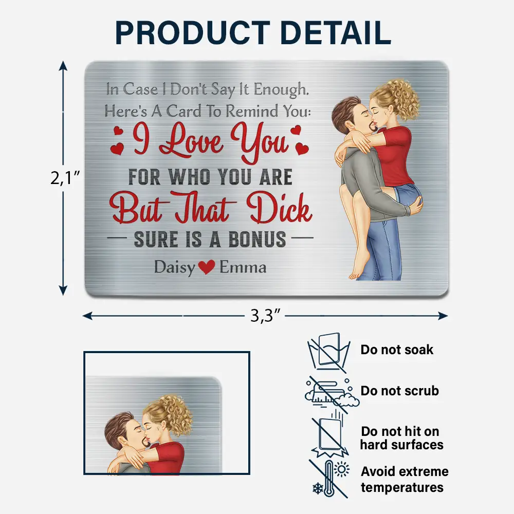 In Case I Don't Say It Enough Carrying Couple - Personalized Aluminum Wallet Card - Image 6