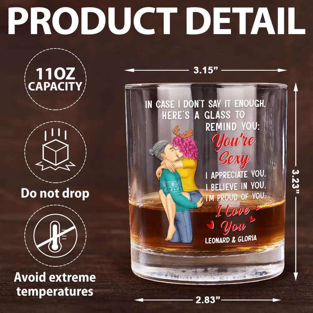 In Case I Don't Say It Enough Couples - Personalized Whiskey Glass - Image 5