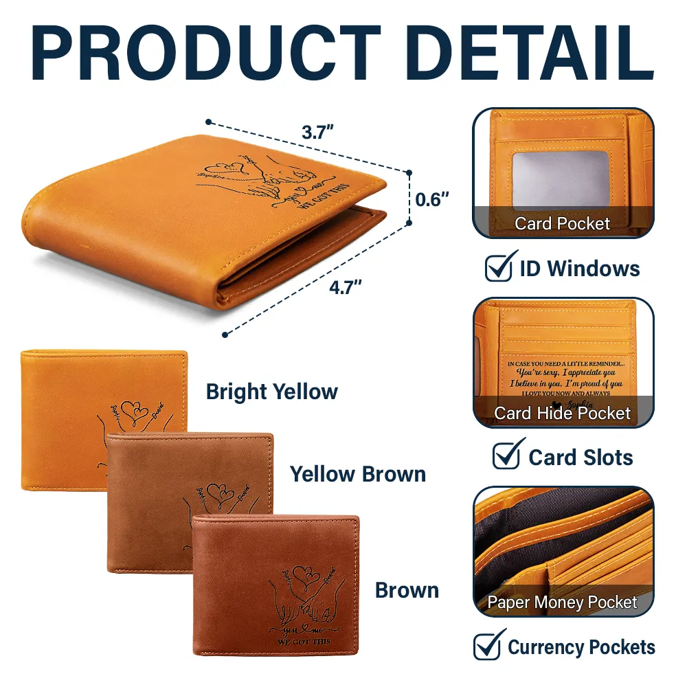 In Case You Need A Little Reminder - Personalized Engraved Leather Wallet - Image 5