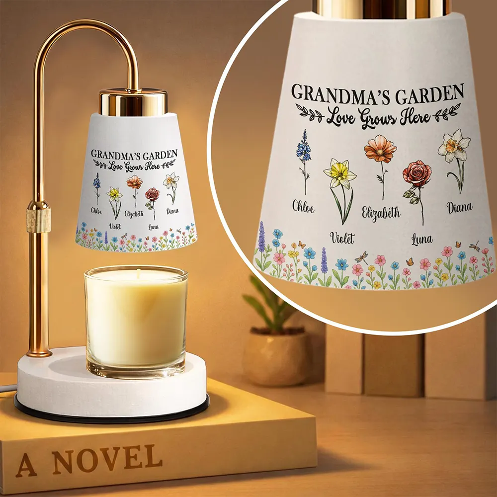 In Grandma's Garden Love Grows Here - Personalized Candle Warmer Lamp - Image 2