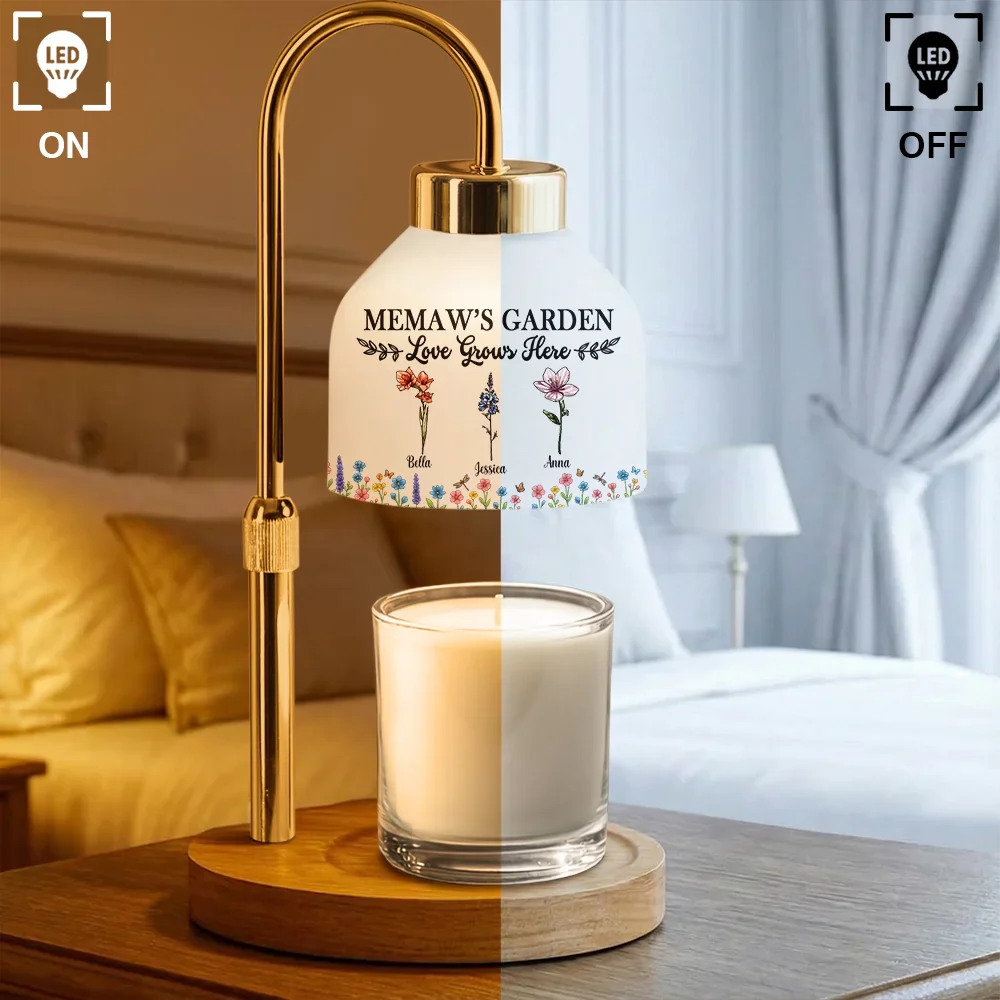 In Grandma's Garden Love Grows Here - Personalized Candle Warmer Lamp - Image 3