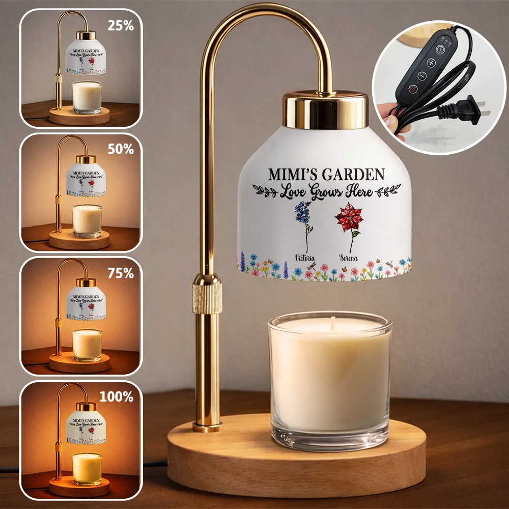 In Grandma's Garden Love Grows Here - Personalized Candle Warmer Lamp - Image 4
