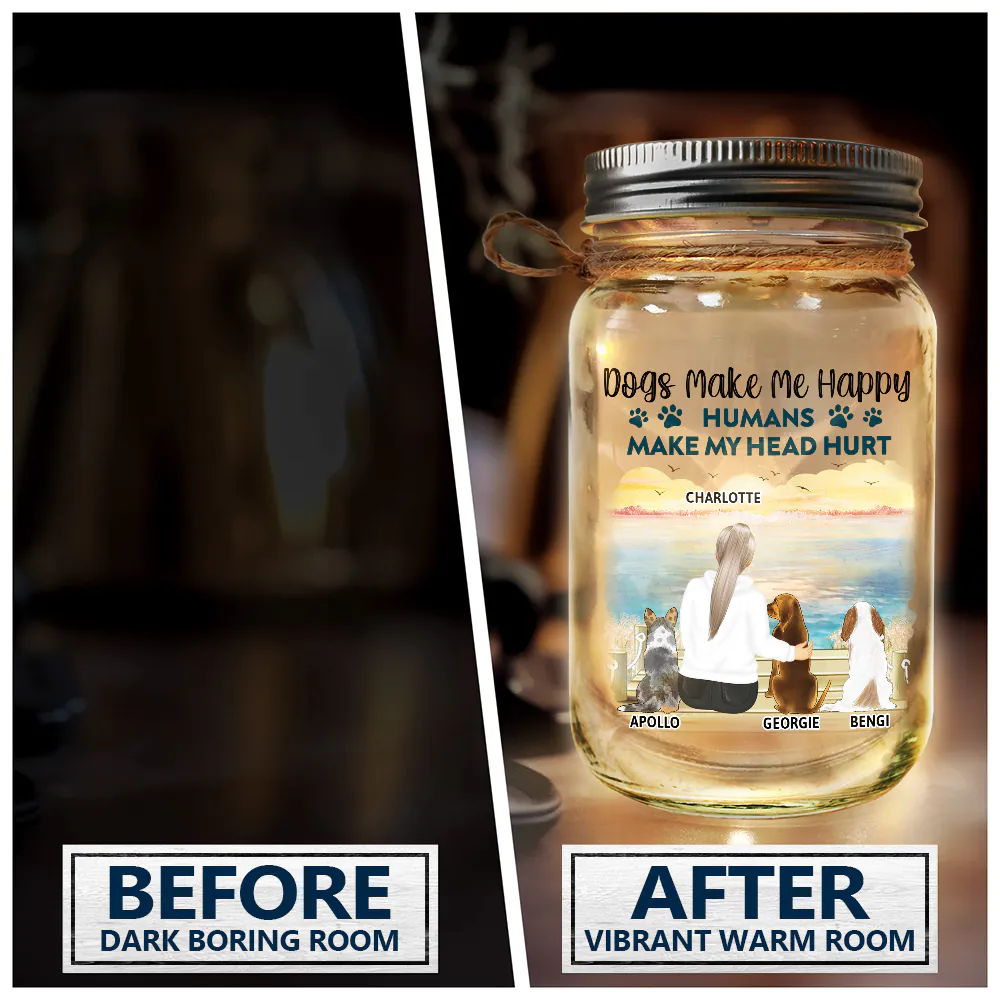 In My Darkest Hour I Found Your Paw - Gift For Dog Lovers, Dog Mom - Personalized Mason Jar Light - Image 4
