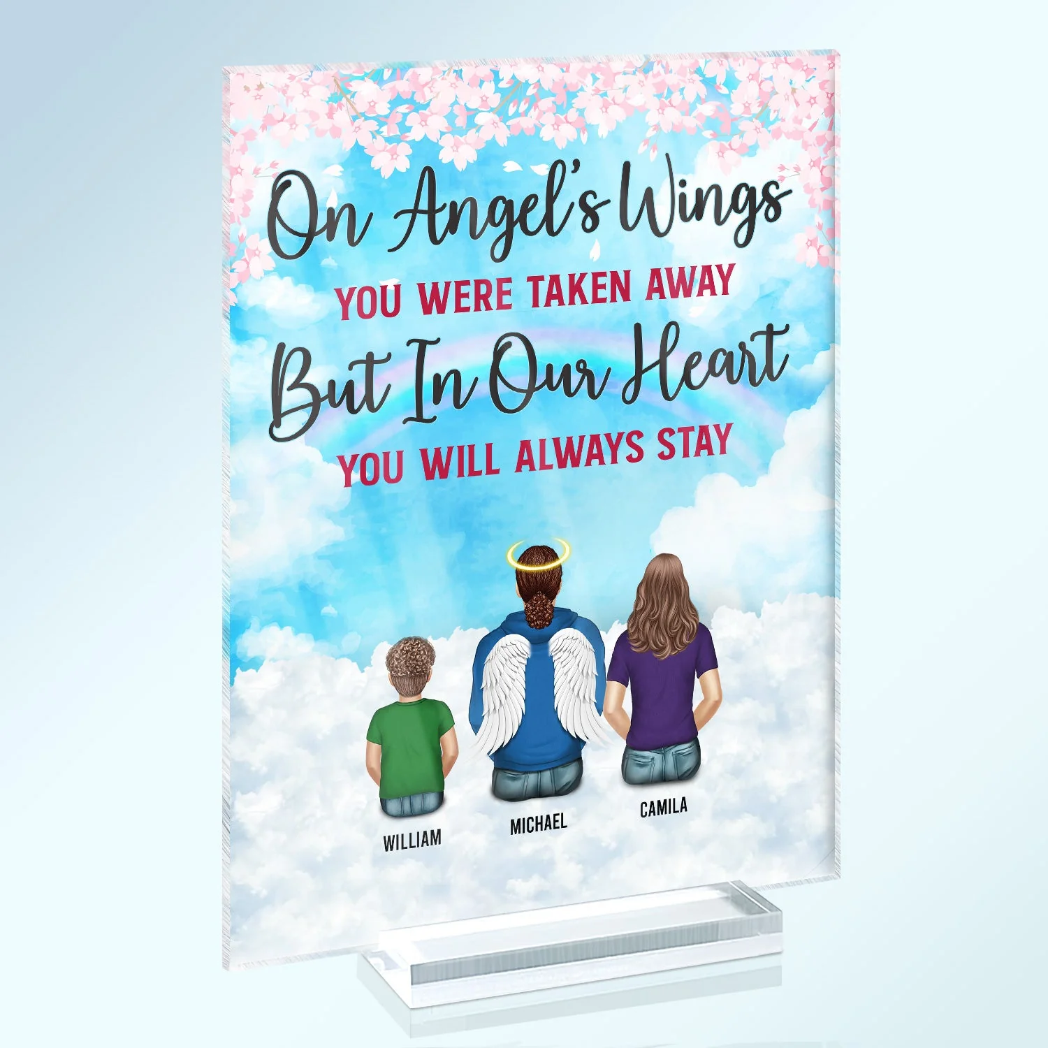 In My Heart You Will Always Stay - Memorial Gifts - Personalized Custom Vertical Rectangle Acrylic Plaque - Image 2