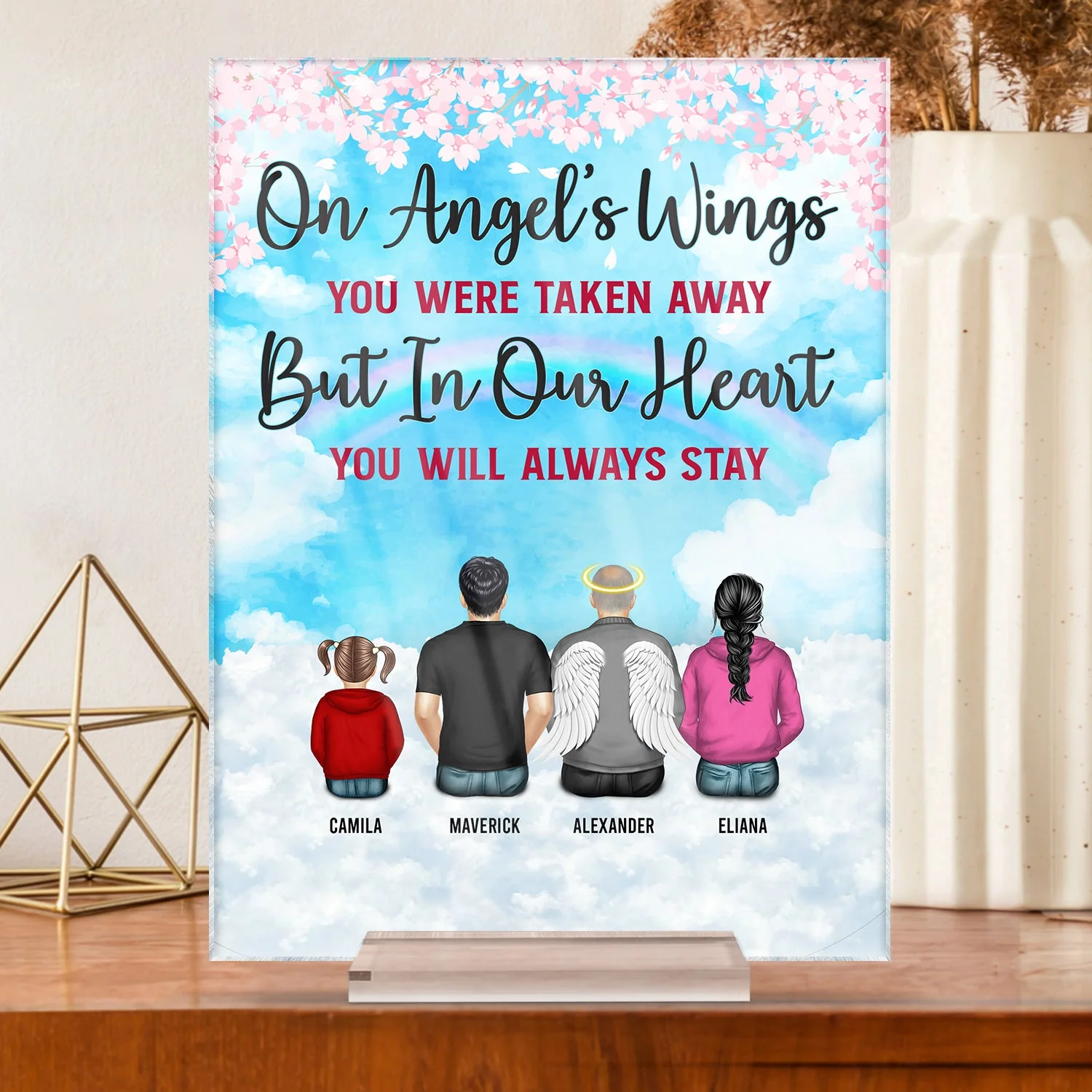 In My Heart You Will Always Stay - Memorial Gifts - Personalized Custom Vertical Rectangle Acrylic Plaque - Image 3