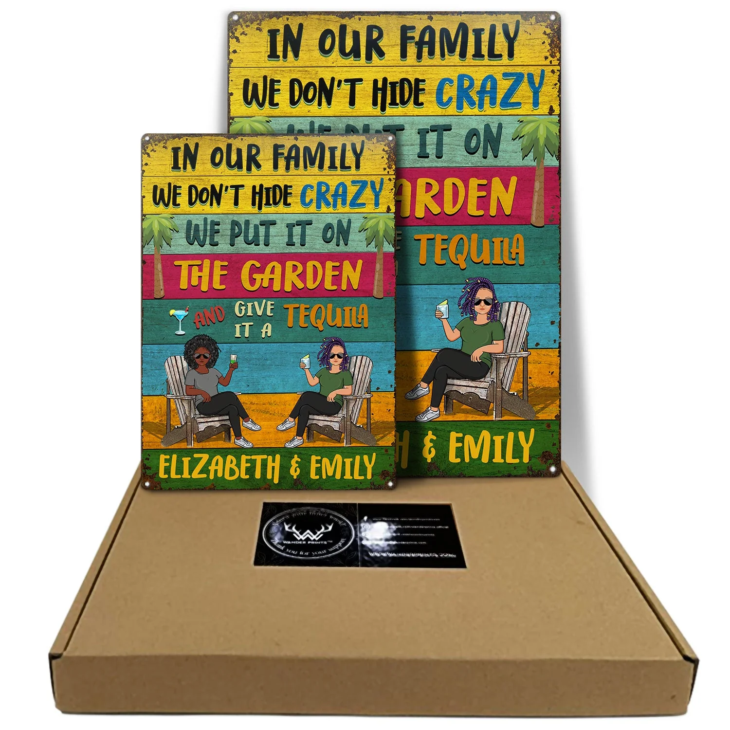 In Our Family We Don't Hide Crazy We Put It On The Porch Grilling - Home Decor, Backyard Decor, Gift For Her, Him, Family, Couples, Husband, Wife - Personalized Custom Classic Metal Signs - Image 5