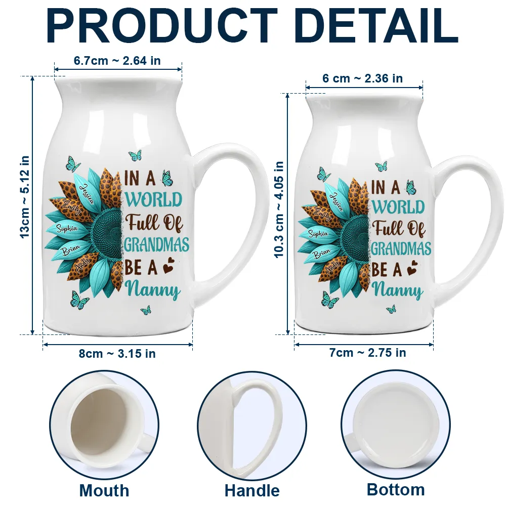 In The World Full Of Grandmas Be A Nana - Personalized Ceramic Flower Vase - Image 4