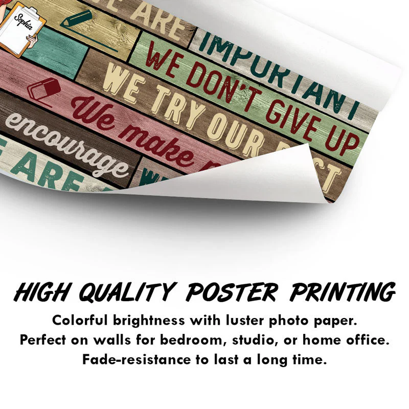 In This Classroom We Are A Team Teacher - Personalized Custom Poster - Image 3