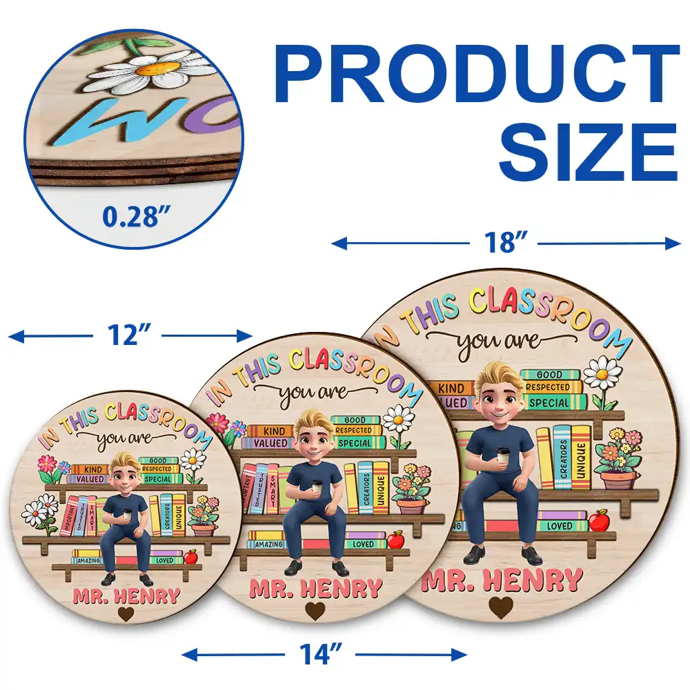 In This Classroom You Are Special - Personalized Custom Shaped Wood Sign - Image 5