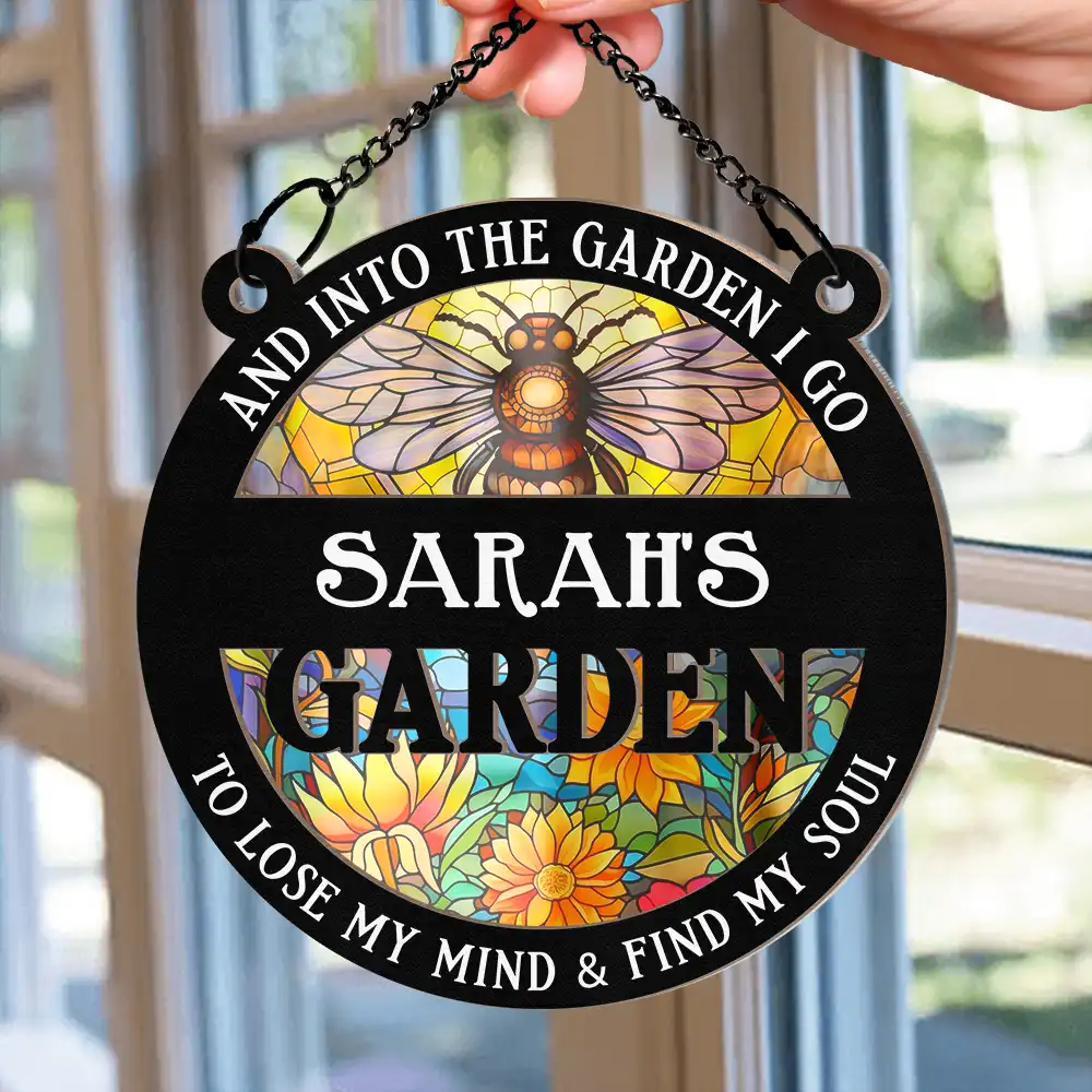 Into The Garden I Go - Personalized Window Hanging Suncatcher Ornament - Image 2