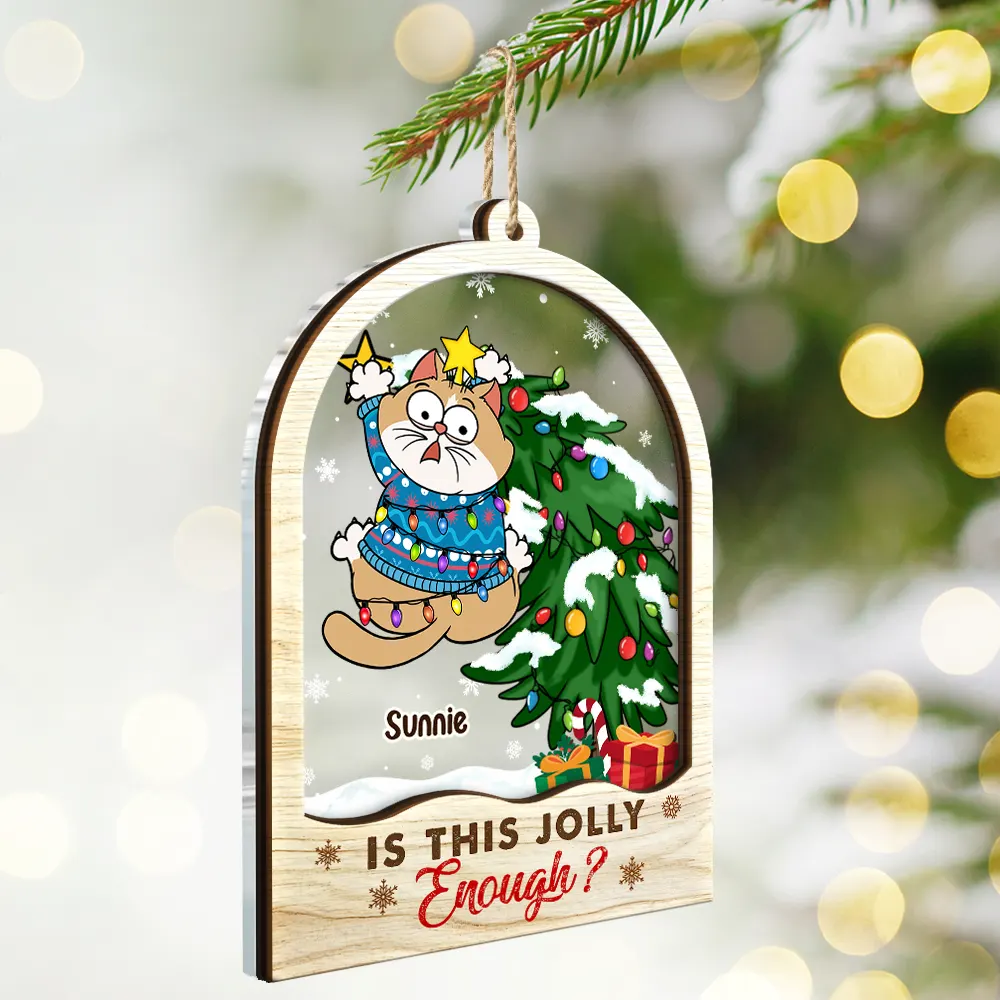 Is This Jolly Enough - Personalized 2-Layered Mix Ornament - Image 2