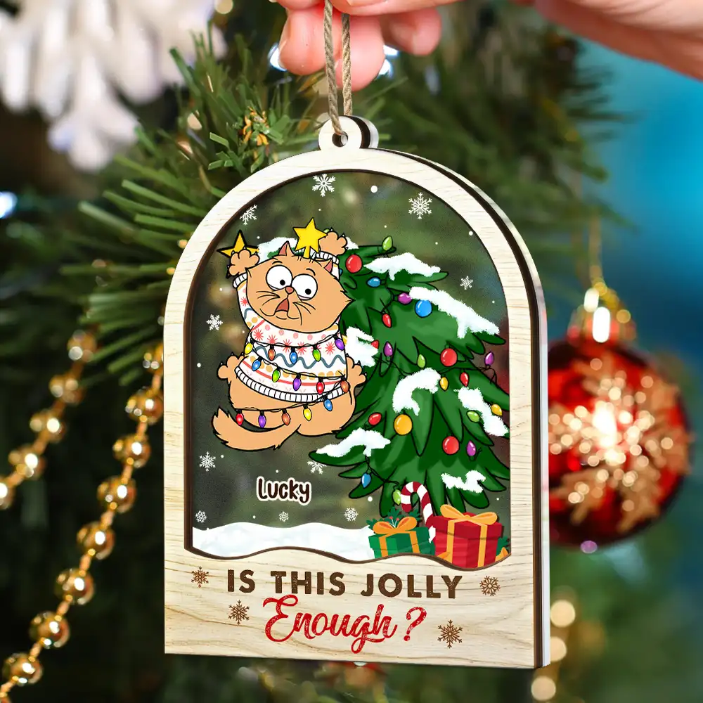 Is This Jolly Enough - Personalized 2-Layered Mix Ornament - Image 4