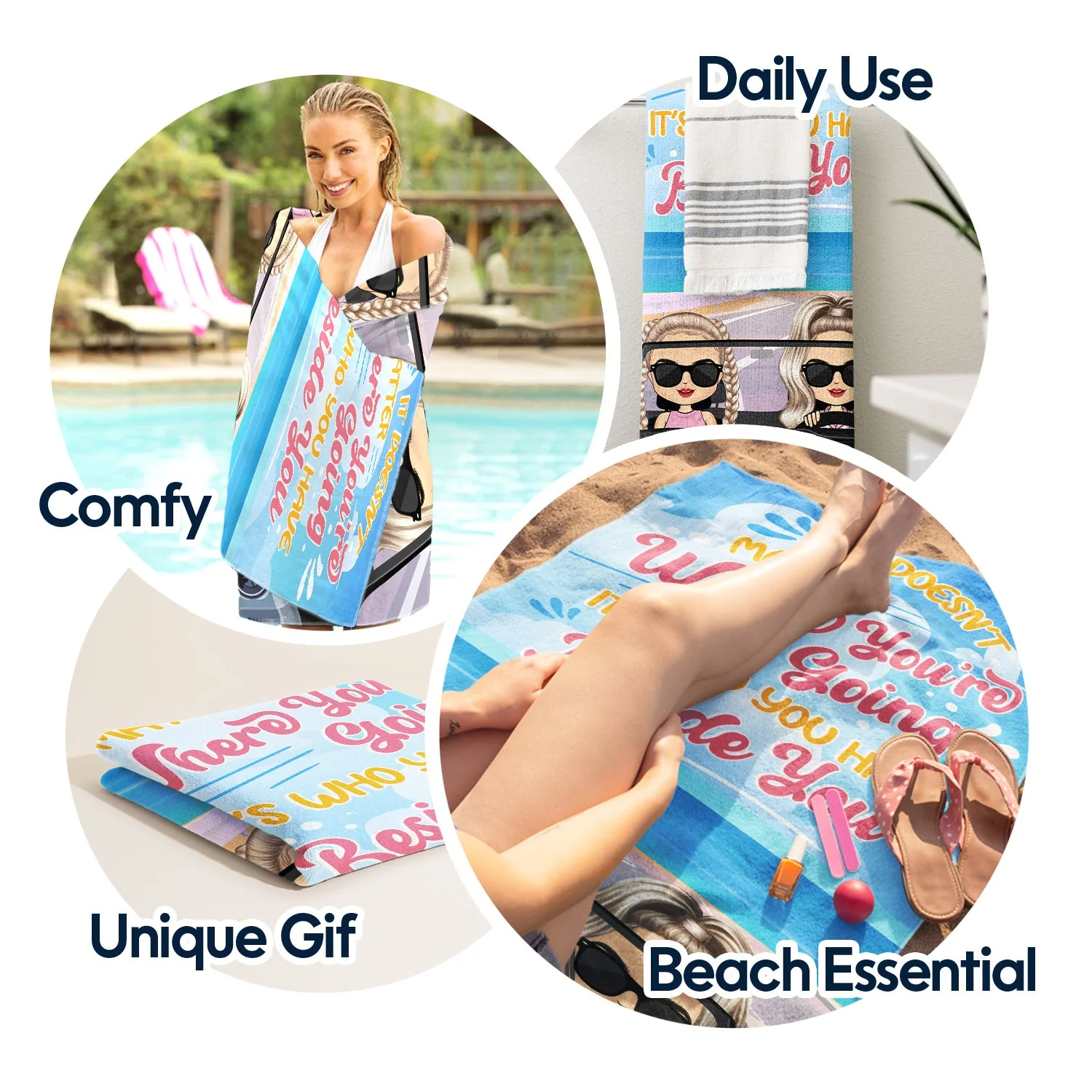 It Doesn't Matter Where Beach - Gift For Couples - Personalized Custom Beach Towel - Image 5