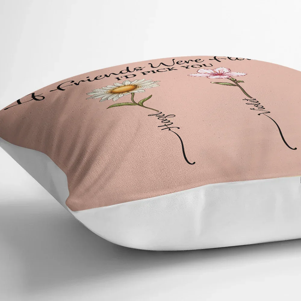 It Takes A Long Time To Grow An Old Friend Birth Flower - Personalized Pillow - Image 3