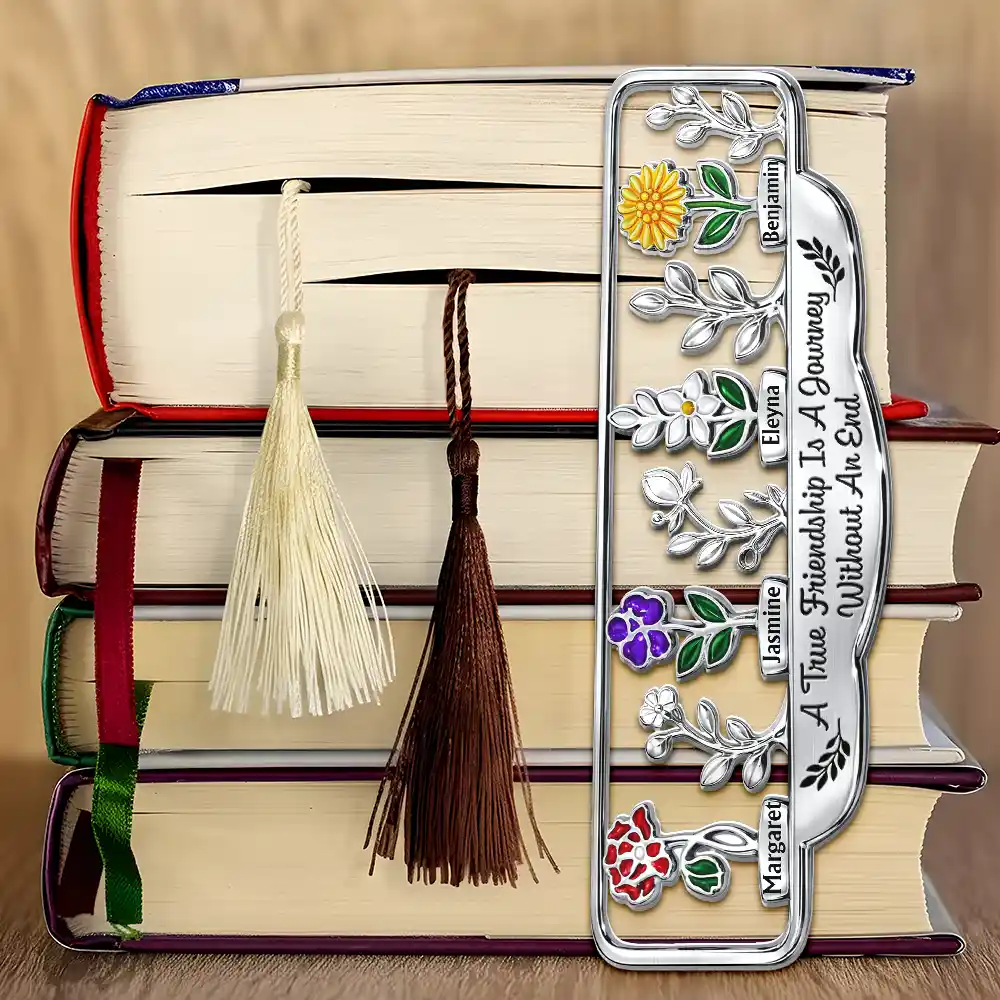 It Takes A Long Time To Grow An Old Friend Birth Month Flower - Personalized Custom Shaped Metal Bookmark - Image 5
