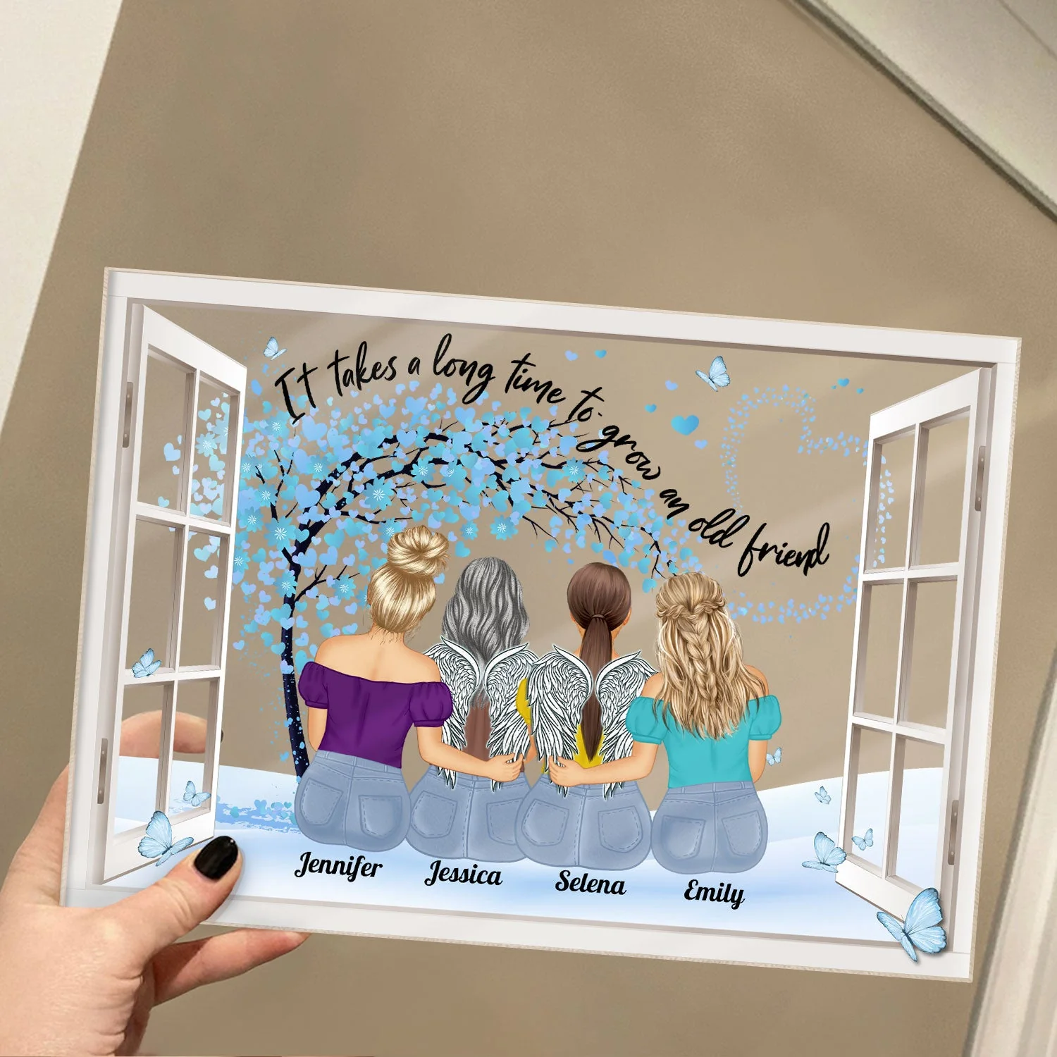 It Takes A Long Time To Grow An Old Friend - Birthday, Loving, Holiday Gift For Bestie, Soul Sister - Personalized Horizontal Rectangle Acrylic Plaque - Image 4